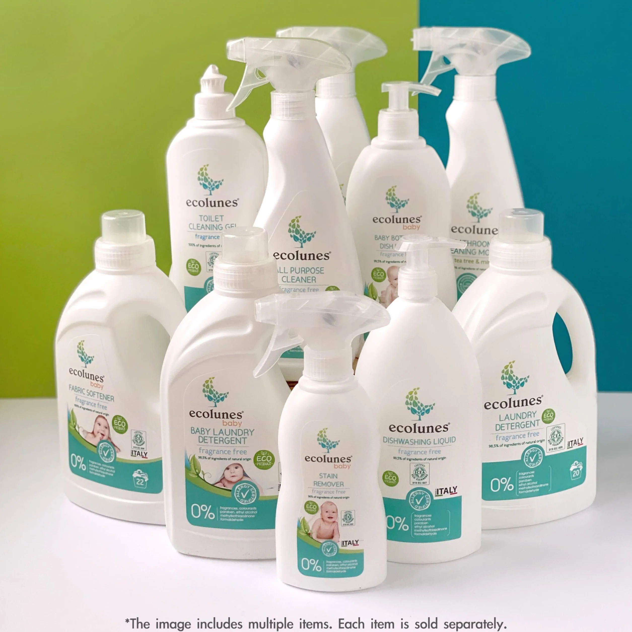 Ecolunes Baby Fruit & Vegetable Wash hipoalergiczny płyn do mycia ciała dla dzieci z owocami i warzywami, bezzapachowy, 99,5% składników pochodzenia naturalnego, nie powoduje alergii, 500 ml