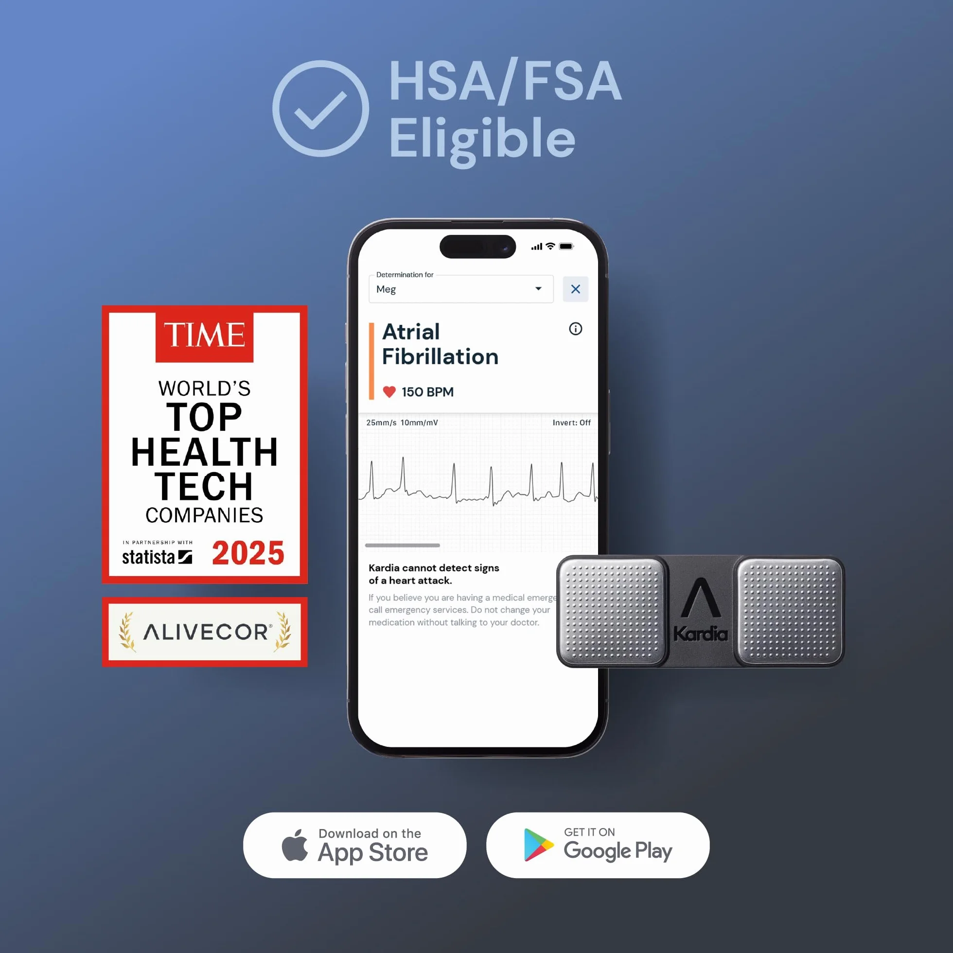 KardiaMobile osobisty jednoprzewodowy monitor EKG - wykrywa migotanie przedsionków i inne arytmie - wyniki w 30 sekund - łatwy w użyciu - współpracuje z większością smartfonów