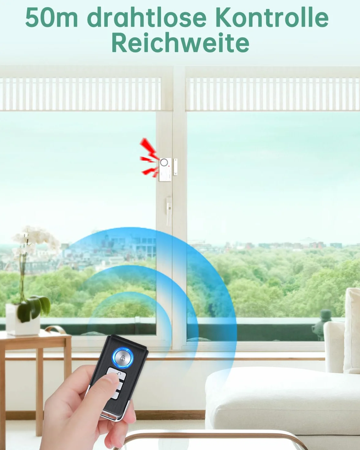 Alarm do drzwi z alarmem okiennym, dzwonek do drzwi zewnętrznych, 108 dB, ochrona przed włamaniem, 2 zestawy