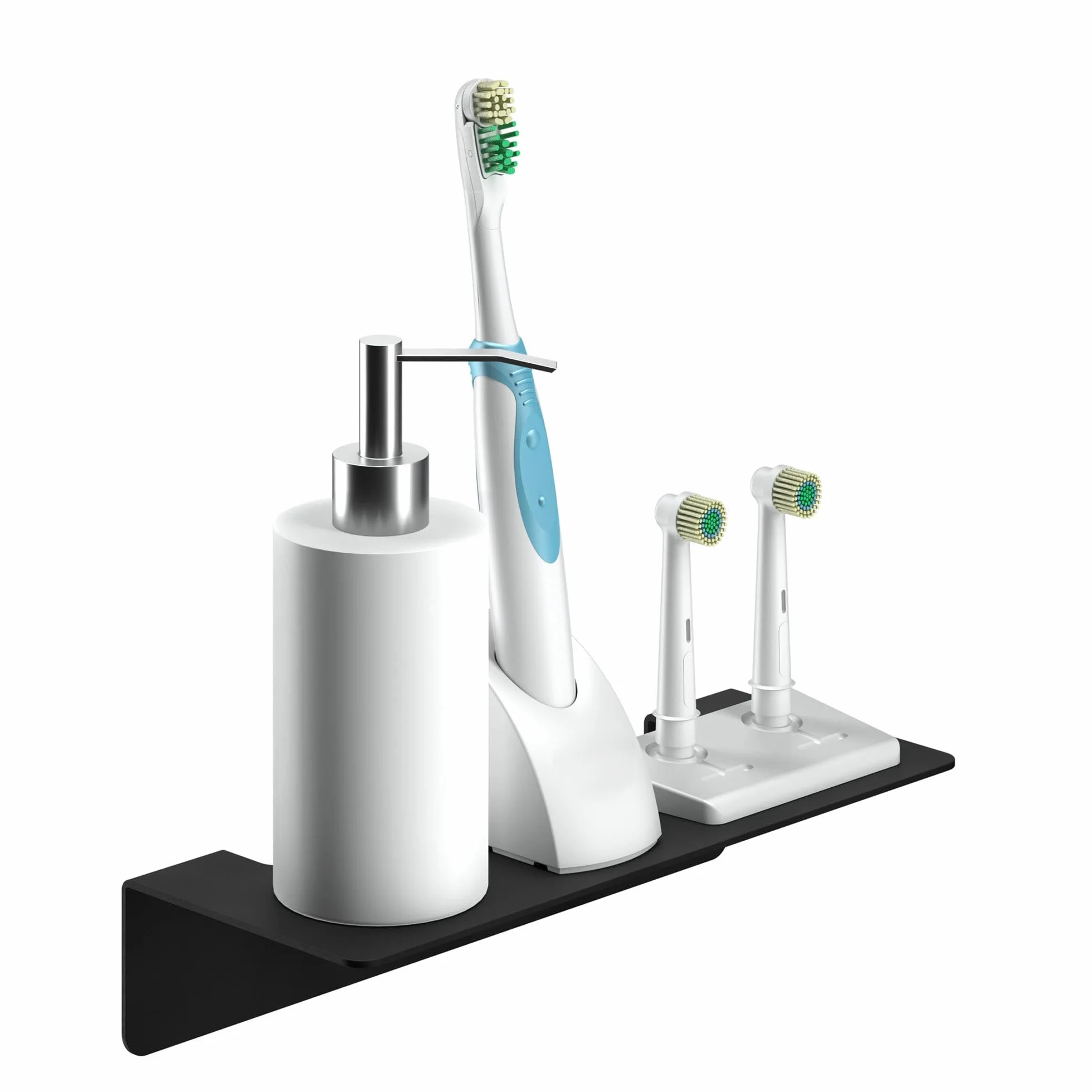 WEISSENSTEIN Półka samoprzylepna ze stali nierdzewnej czarna 24 cm
