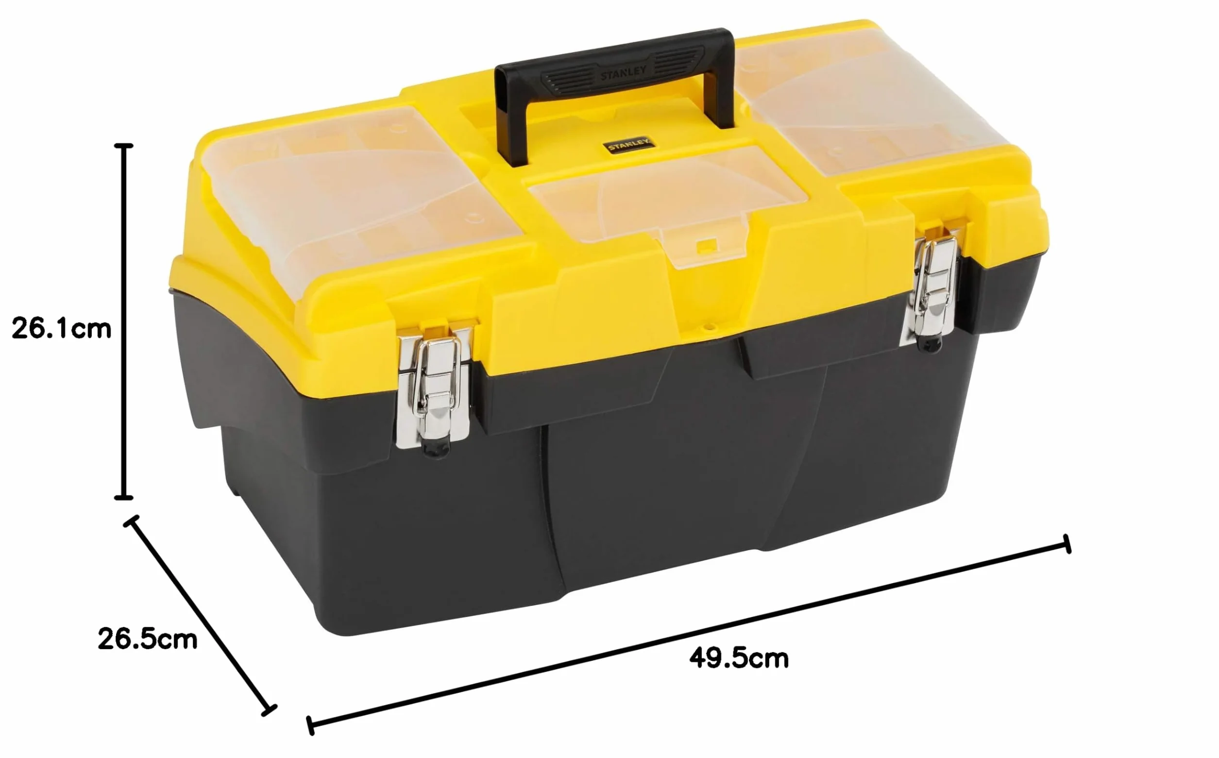 Stanley 1-92-911 Jumbo skrzynka na narzędzia wspornikowe 49,5 cm (19-1/5.1 cm), czarny/żółty