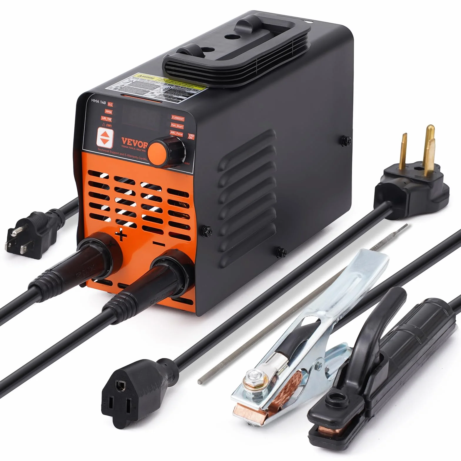 VEVOR 220 V Łuk lutowniczy/100A z dużym wyświetlaczem LED, przenośna spawarka prętowa 2 w 1 z gorącym rozruchem, 240 x 105 x 175 mm