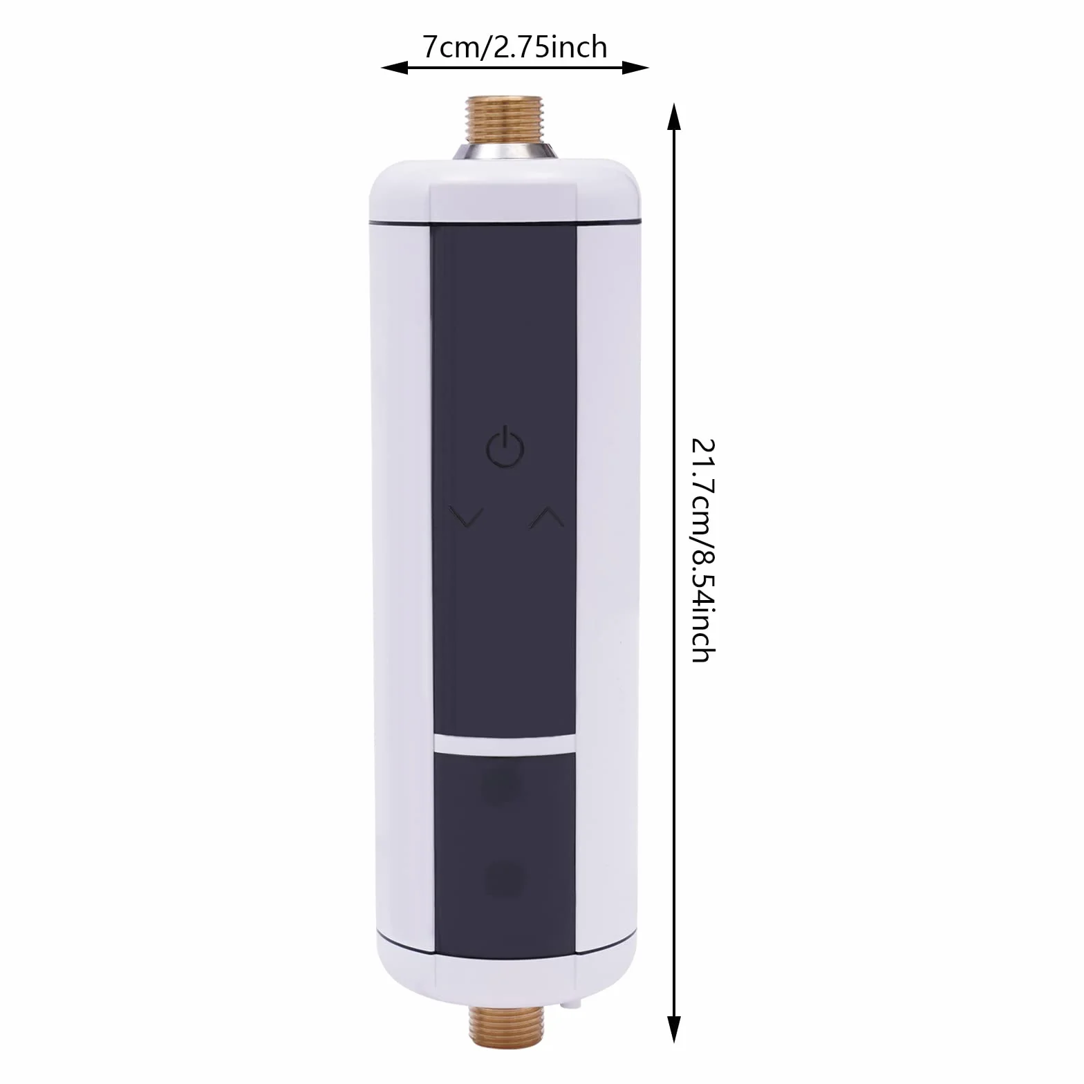 Mini podgrzewacz przepływowy, elektroniczny termostat, natychmiastowa gotowość do ciepłej wody 30-52℃, 3500 W, tworzywo ABS, ze wskaźnikiem temperatury LED, do łazienki, kuchni, biały
