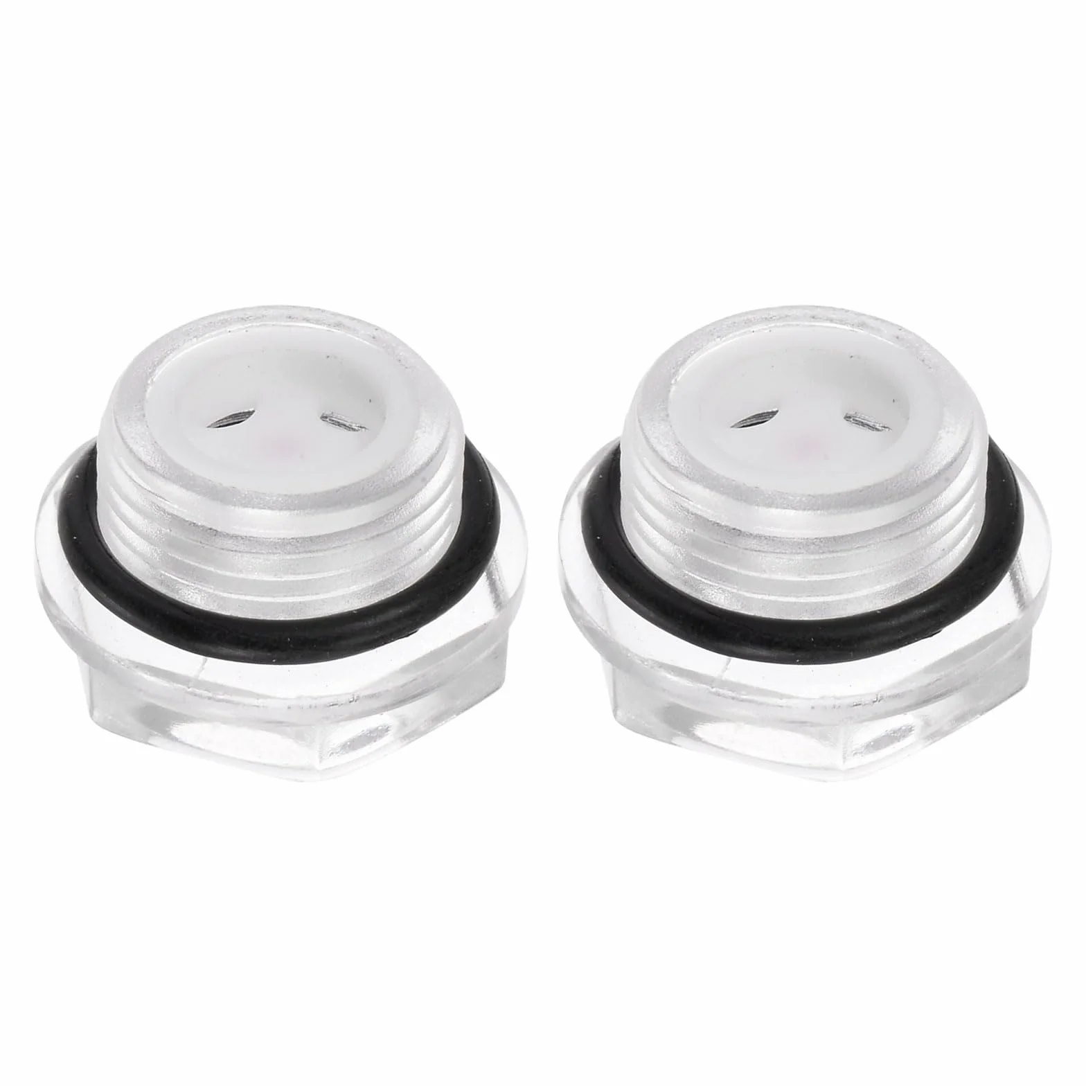 QUARKZMAN 2 szt. Szklany wskaźnik oleju sprężarka powietrza M20 x 1,5 mm Wskaźnik poziomu cieczy Wskaźnik oleju Sześciokątna głowica z tworzywa sztucznego O-ring do złączek sprężarki powietrza,