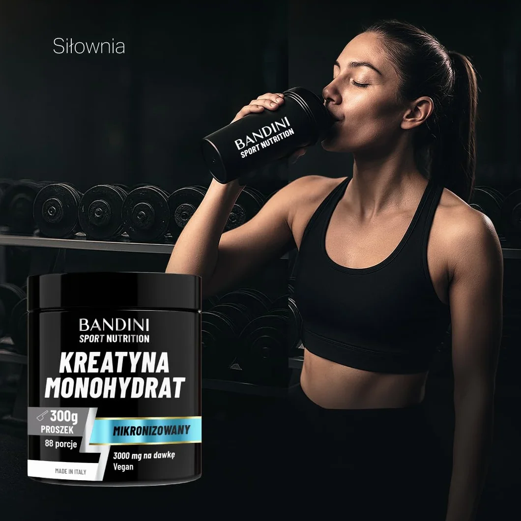 Bandini® Monohydrat Kreatyny 300 g w 100% czystym proszku - Suplement do treningu, sportu, na siłownię i przed treningiem - Zawiera urządzenie pomiarowe - Wegańskie - Na bazie Monohydratu Kreatyny