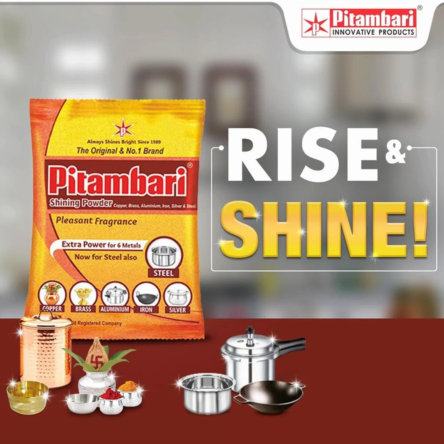 Pitambari Shining Powder - 200 g (opakowanie 3) - India