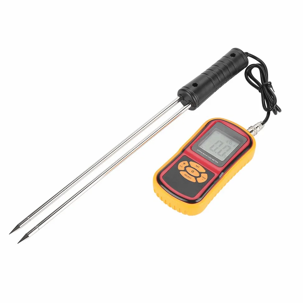 Cyfrowy przenośny zestaw do testowania wilgotności zbóż, miernik temperatury z wyświetlaczem LCD, do ryżu pszennego, ziaren kukurydzy, słomy, trawy, Leymus Chinensis, trawy bambusowej.