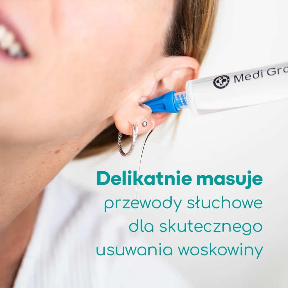 Zestaw ze Strzykawką do Płukania Uszu – 3 x Miękkie Końcówki Quad-Stream do Usuwania Woskowiny od Medi Grade – Wielokrotnego Użytku – Naturalna Metoda Czyszczenia Uszu do Użytku Domowego