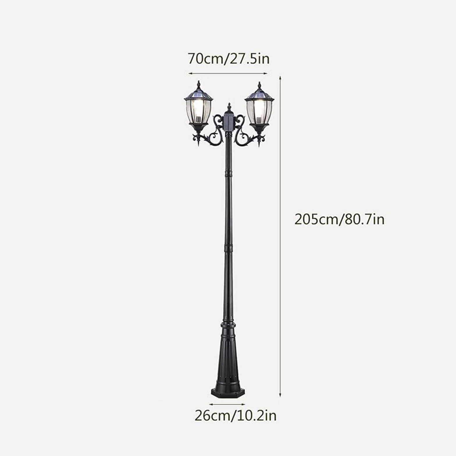 Lampy Zewnętrzne Na Taras, Słupki Do Lamp Zewnętrznych, Lampy Uliczne Solarne, Wodoodporne Ip56, Słupy Oświetleniowe, Słupy Oświetleniowe, Oświetlenie Zewnętrzn(Wysokość 205 Cm)