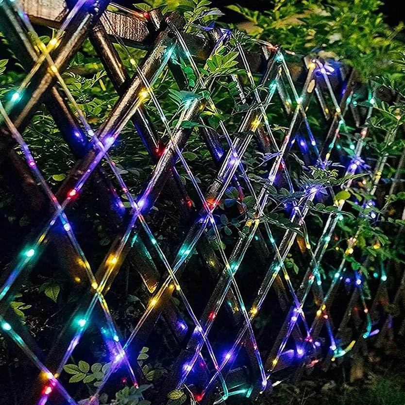 Łańcuch świetlny - rura niskiego napięcia Φ5 mm, RGBY, 5 m, IP44, 50 diod LED, 3,6 W, 220-240 V, 8 funkcji, pamięć i timer.