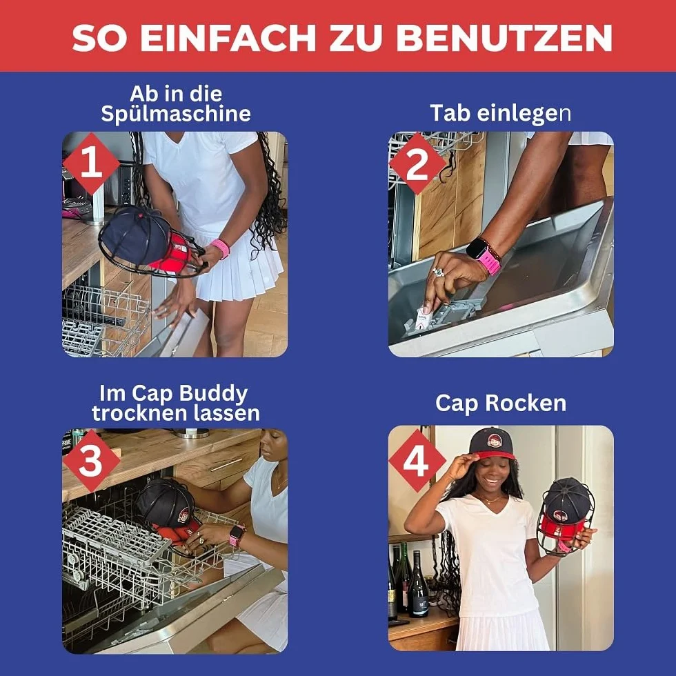 & Cap Washer cudowny środek piorący z głowicą szczotki do mycia w zmywarce, 2 Cap Buddy & 2 Cap Washer, jeden rozmiar
