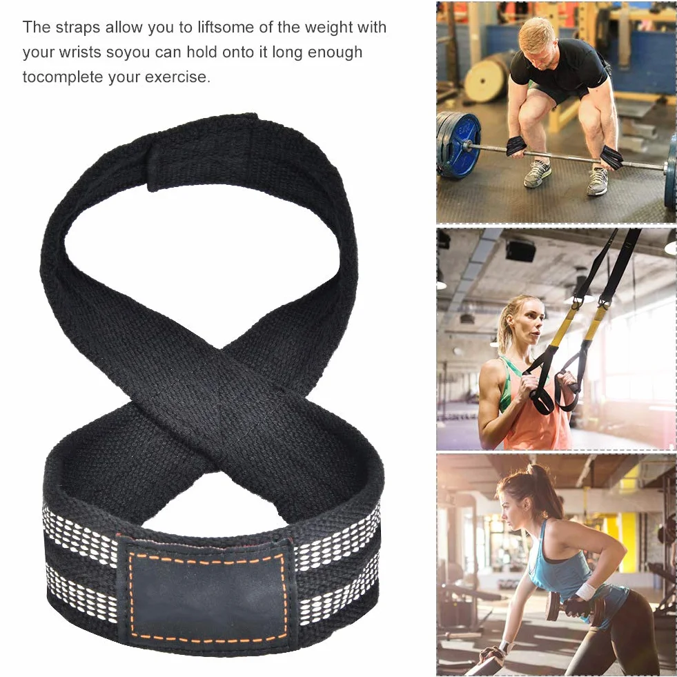 Weight Lifting Wrist Strap, 1 Paar Abbildung 8 Weight Lifting Straps Dead Lift Wrist Strap für Klimmzüge Horizontal Bar Powerlifting Gym Fitness Bodybuilding-Ausrüstung(S.)
