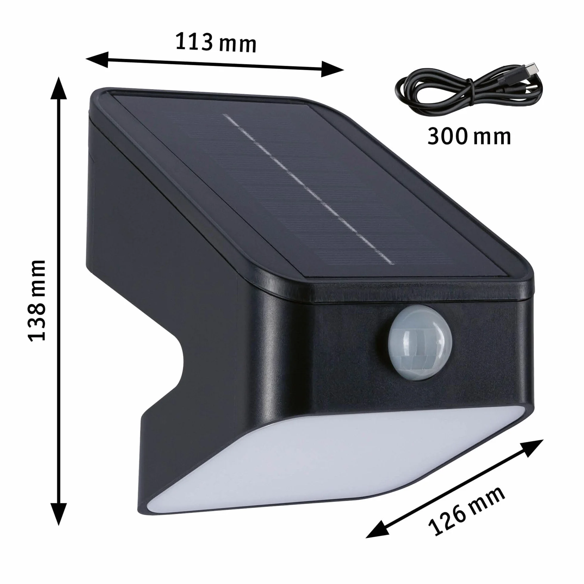 Paulmann 94608 Solarna myjka ścienna LED LeslyTwilight Controlled Motion Detector (IR) IP65Square 113x126mm3000K 5,5W 400lmantracyt plastik