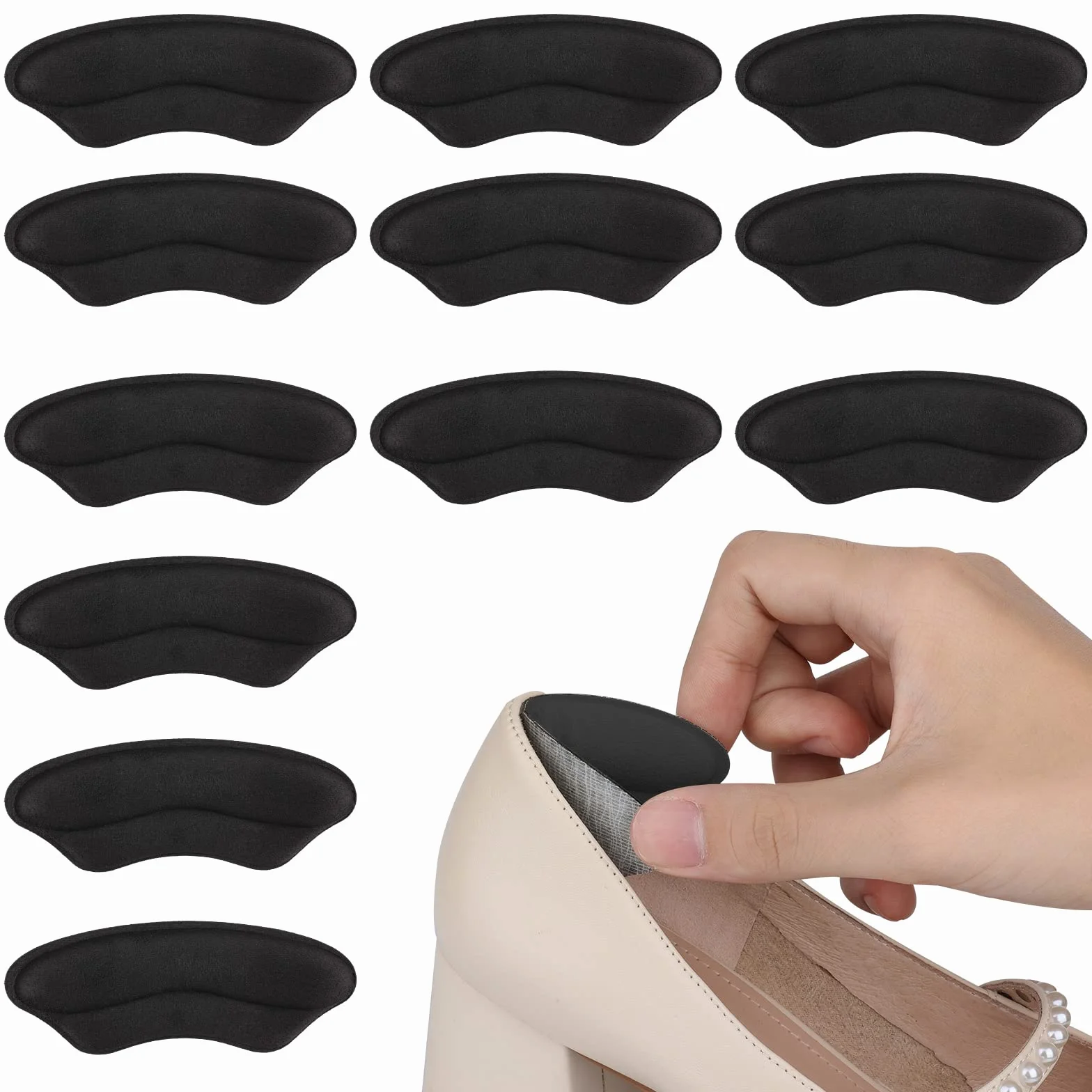 AIEX 6 Par Heel Grip Liner Podkładki Pod Pięty Gąbkowe Ochraniacze Pięty Samoprzylepne Wkładki do Butów Czarny