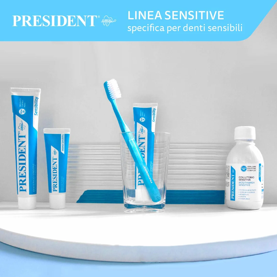 President SENSITIVE GELL PLUS dla wrażliwych zębów i dziąseł. Zmniejsza dyskomfort związany z nadwrażliwością, chroni szkliwo zębów - 30 ml