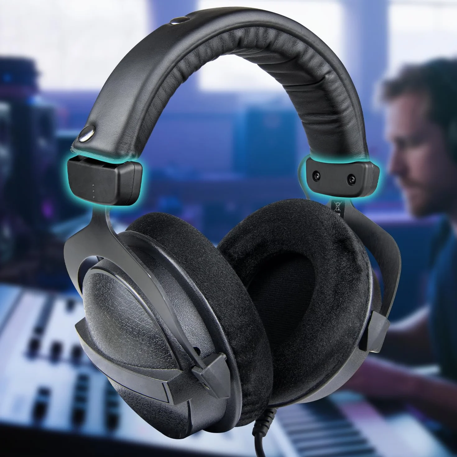 SOULWIT Suwak osłony bocznej pałąka na głowę do Beyerdynamic DT 770/DT880/DT990 Pro, DT770/DT880 Pro HT, DT790/DT797, HS200 Dyn/Rotor/Trend słuchawek, zestaw naprawczy z zaślepkami