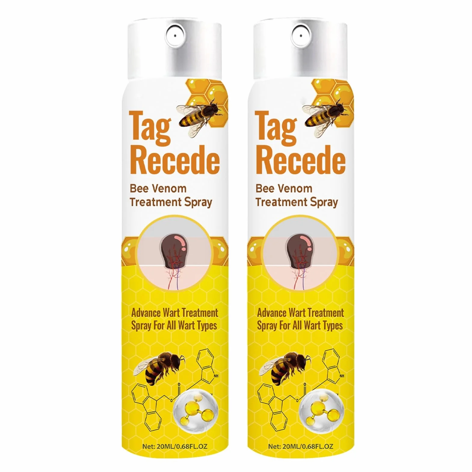 Bezbolesny spray do usuwania brodawek z pszczelim 20 ml 2 szt