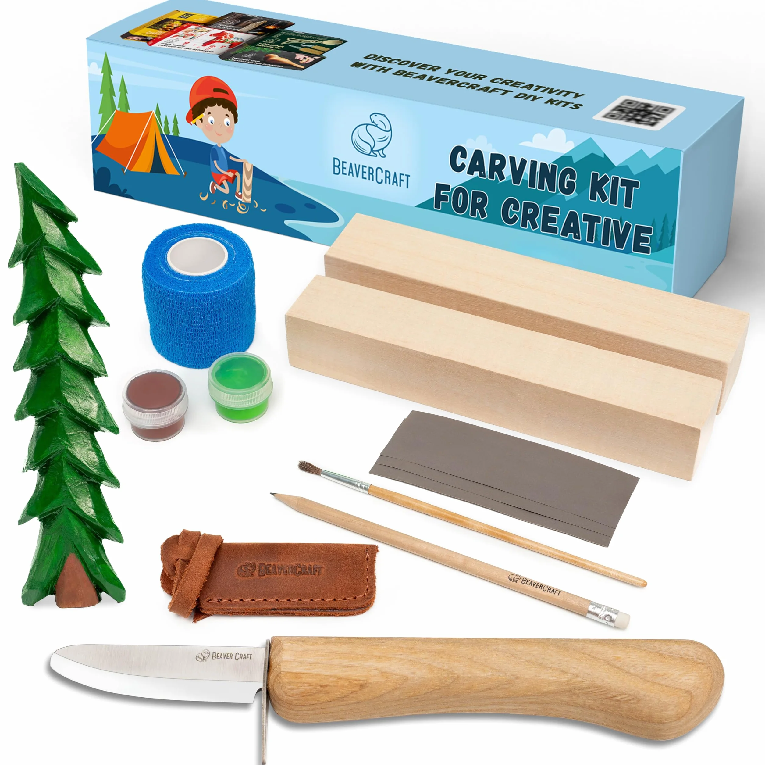 BeaverCraft Zestaw do rzeźbienia w drewnie DIY08 14+ elementów