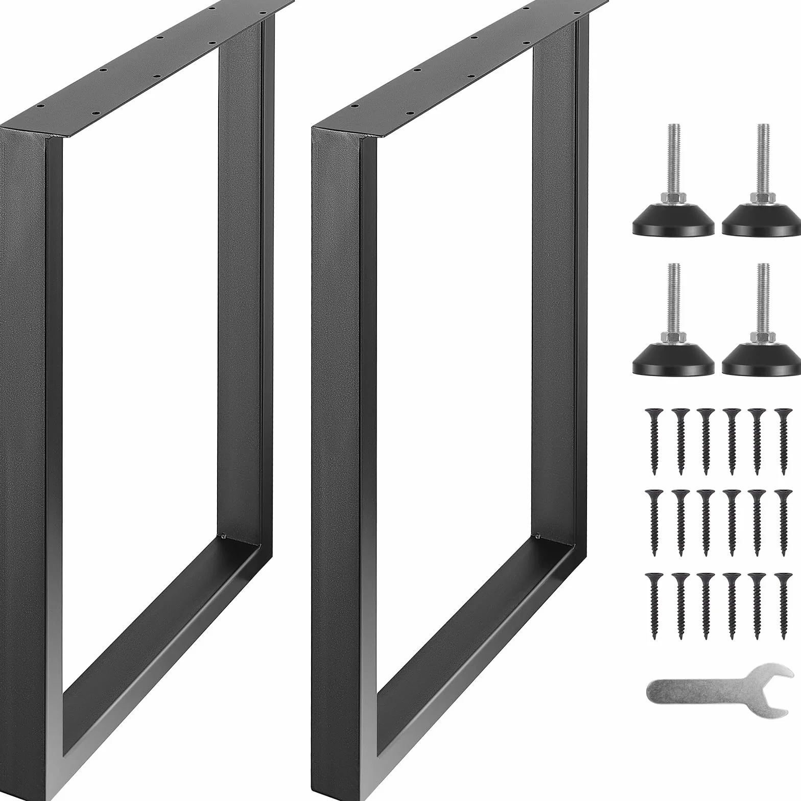 VEVOR 711,2 mm, regulowane nogi meblowe, kwadratowe nogi do stołu biurowego ze wzmocnionej stali, zestaw 2 szt. do majsterkowania, maksymalne obciążenie 453,6 kg, wytrzymałe nogi biurkowe, szybki