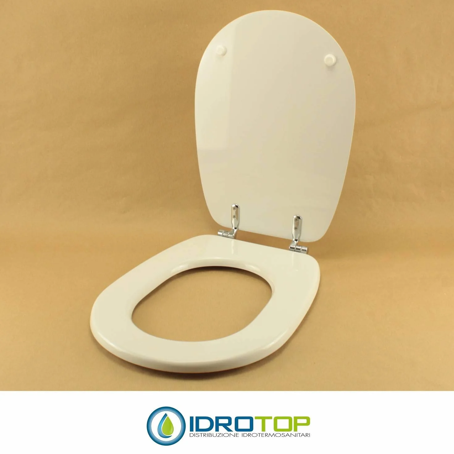 ACB/COLBAM Drewniana osłona podłogowa pokryta poliestrem dla Ideal Standard LIUTO Biały I.S. Zawias Chrom-Seat-Oś WC
