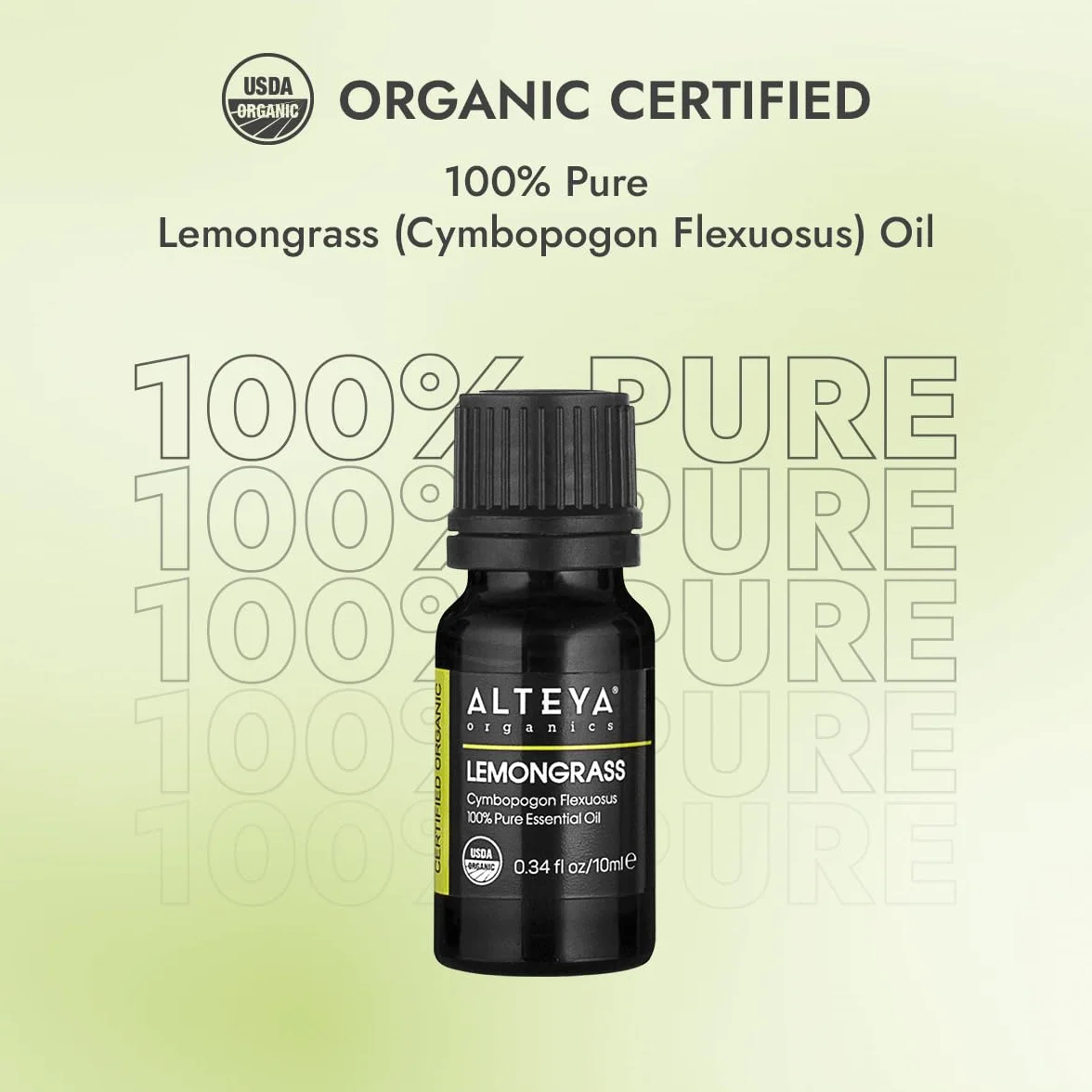 Alteya Bio olejek z trawy cytrynowej (Cymbopogon Citratus) 10 ml - 100% certyfikowany organiczny czysty naturalny olejek z trawy cytrynowej