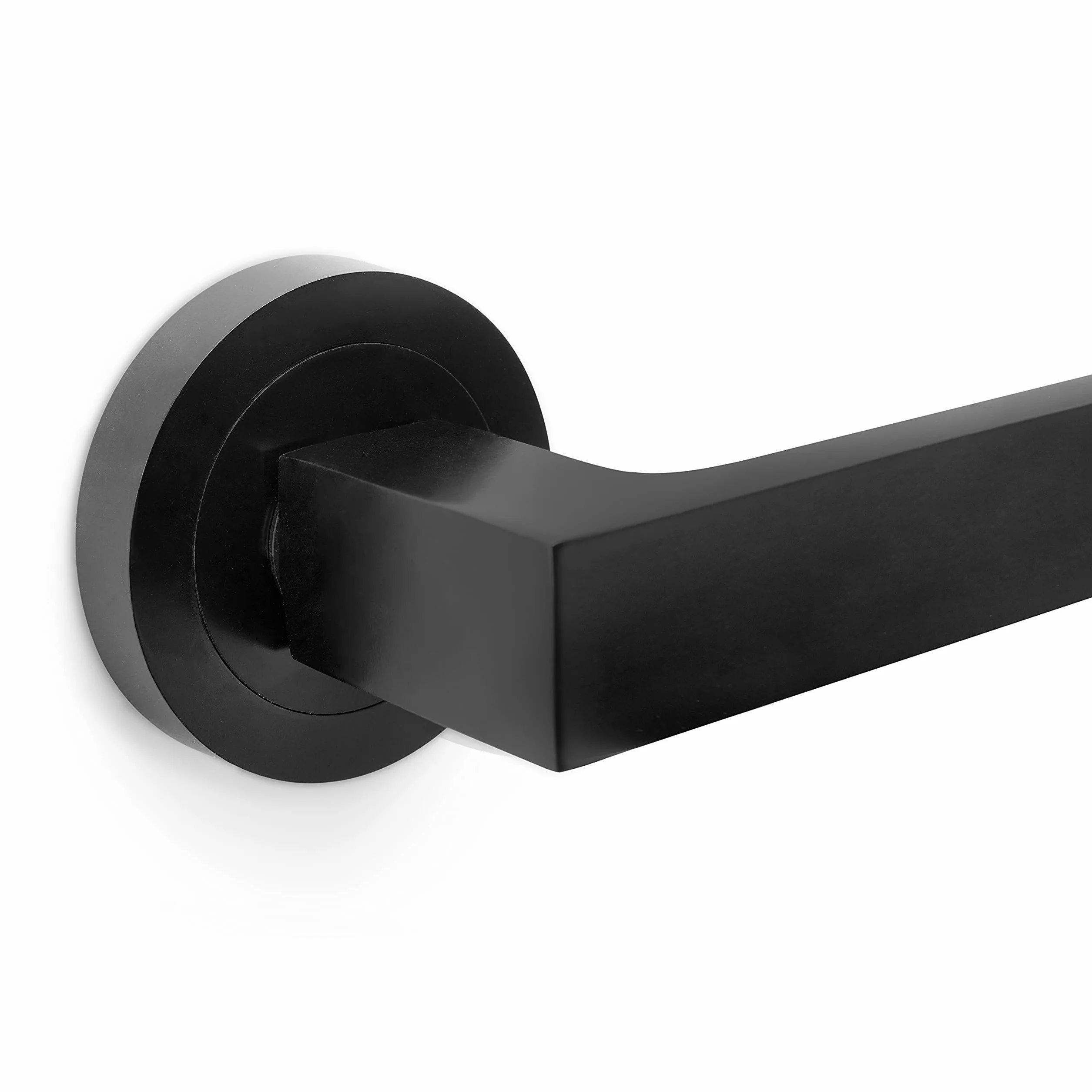 Emuca Klamka do drzwi wewnętrznych z okrągłą rozetą 50mm Aluminium Czarna 5 par