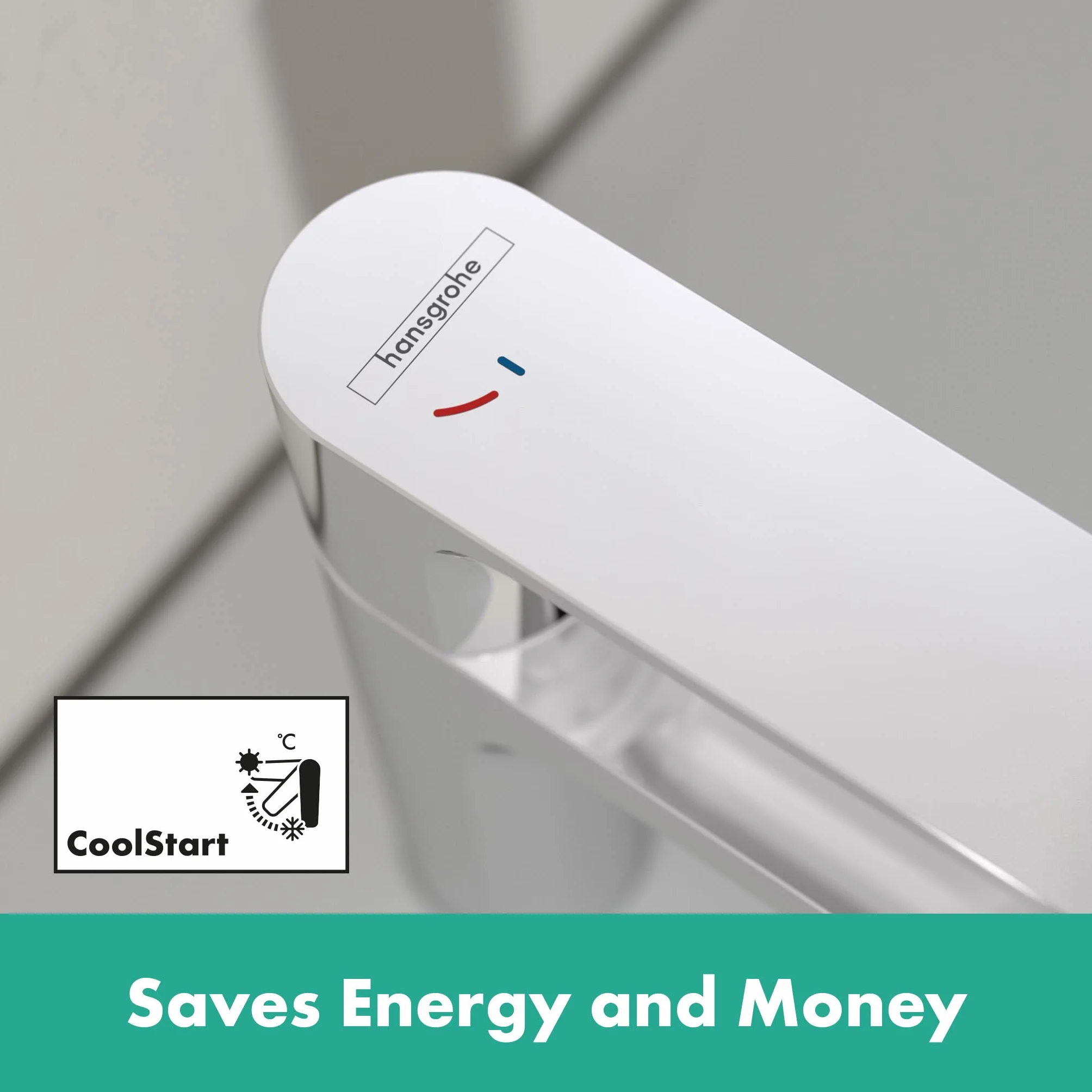 hansgrohe Rebris S - jednouchwytowa bateria umywalkowa z zestawem odpływowym klik-klak, kran łazienkowy z wylewką 109 mm, oszczędność wody (EcoSmart+) i energii (CoolStart), chrom, 72588000