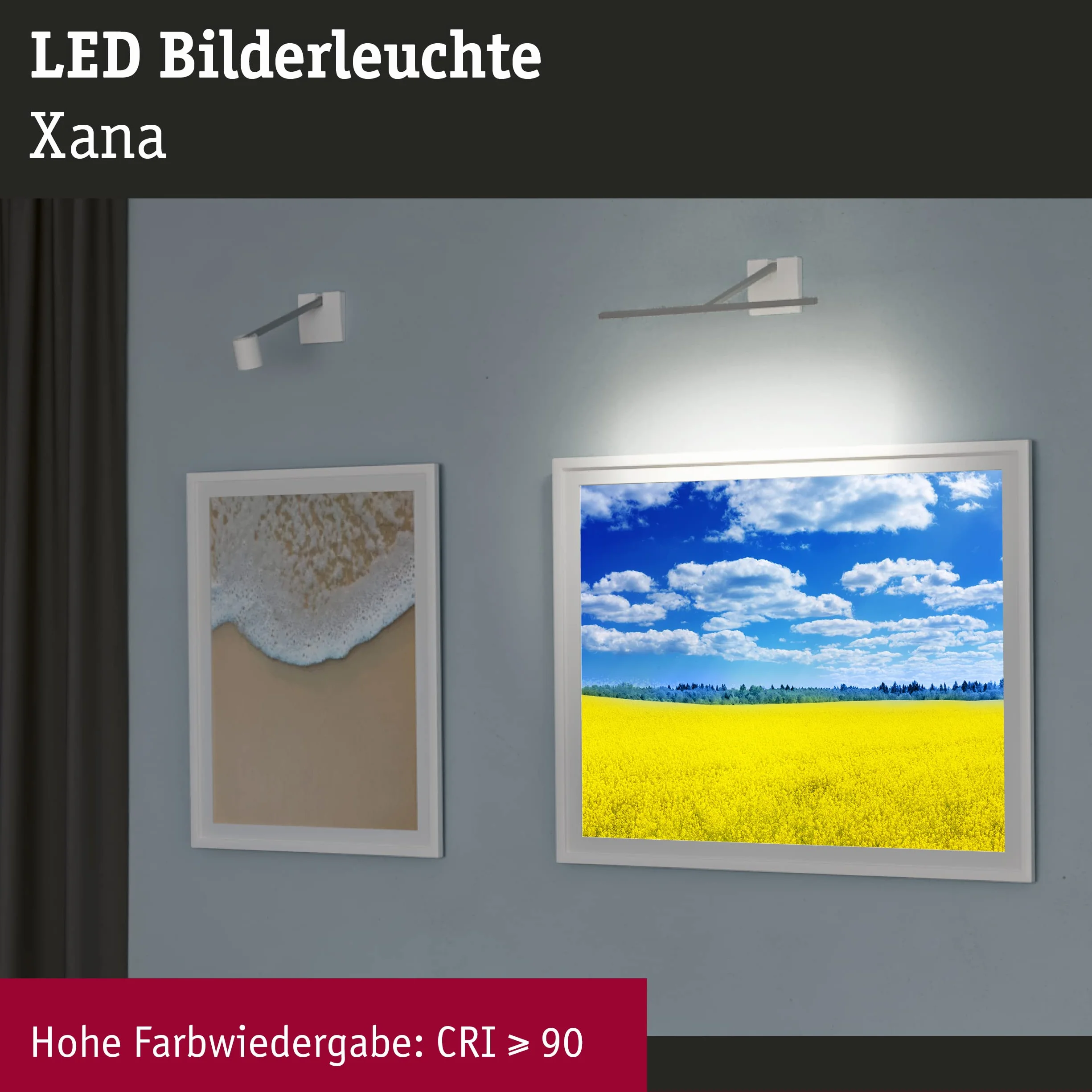Paulmann 95575 oprawa LED do oświetlania obrazów Xana 420lm w zest. 1x5,5 W ściemniana oświetlenie obrazów 2700 K
