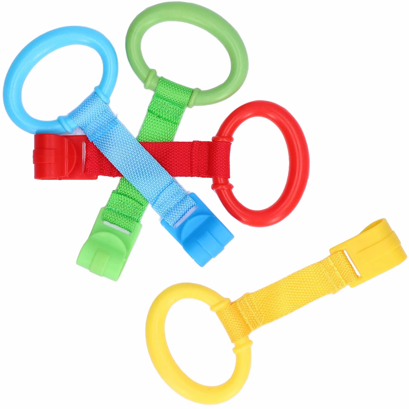 Plastikowe Kółka do ściągania łóżeczka dla Niemowląt Ćwiczenia do Chodzenia Asystent Stand Up Rings Lekkie Pierścienie do Chodzenia Ergonomiczna Konstrukcja Kojec z