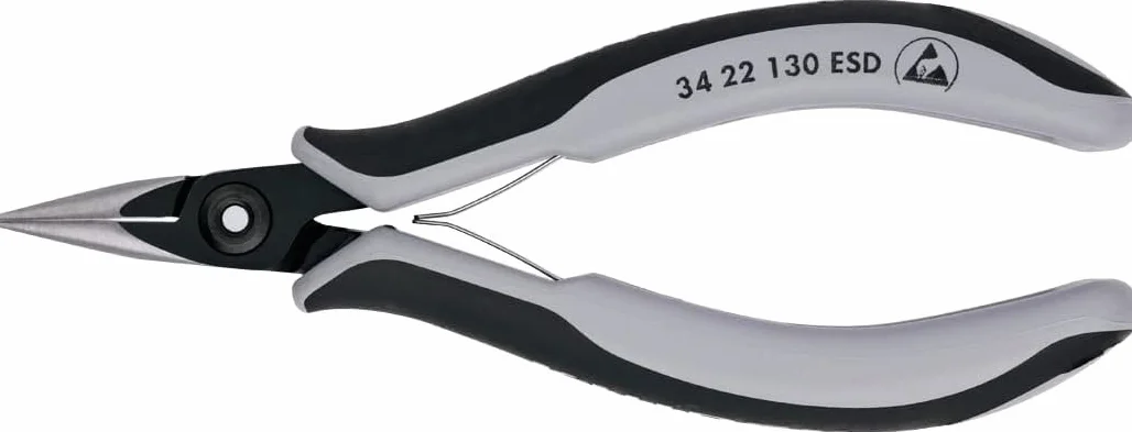 KNIPEX Szczypce precyzyjne dla elektroników ESD z osłonkami wielokomponentowymi 130 mm, 34 22 130 ESD