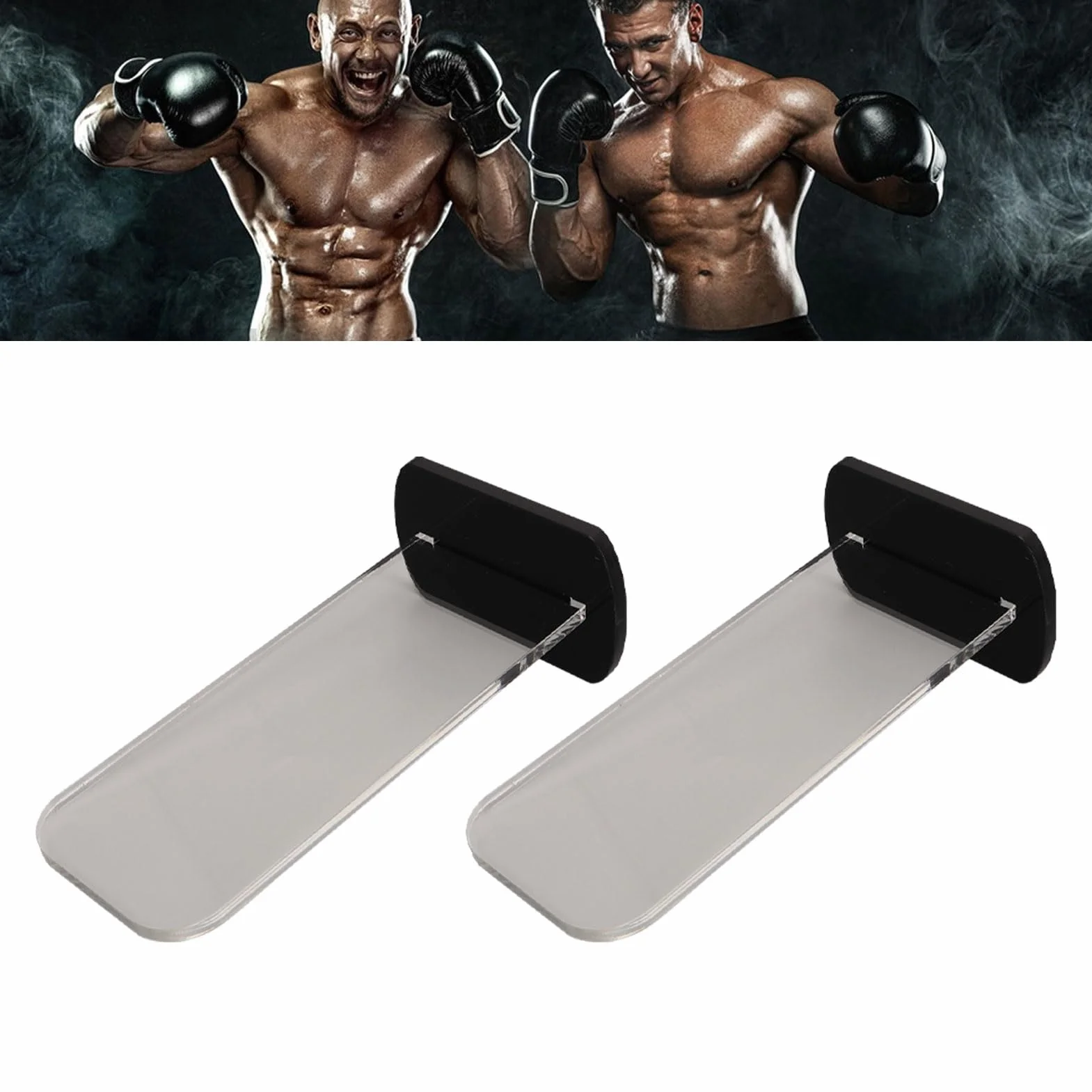 Fockety 2 Pack Stojak na rękawice bokserskie akrylowy uchwyt na rękawice bokserskie pionowy stojak na rękawice bokserskie Wystawa kolekcji rękawic bokserskich 3.1x2.0x5.9in