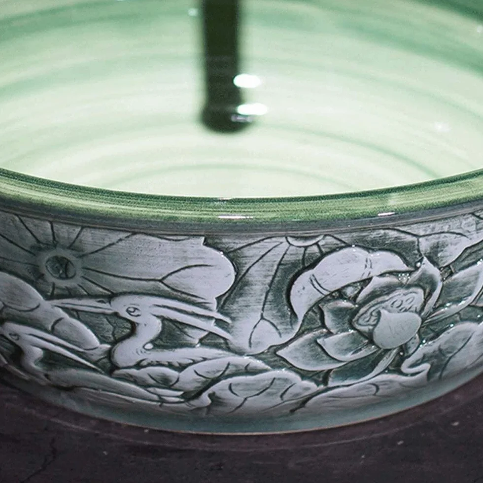 Szafka Pod Umywalkę Z Umywalką, Umywalka Łazienkowa Nablatowa, Zielona Umywalka Porcelanowa Nablatowa Ceramiczna Umywalka Łazienkowa Nablatowa