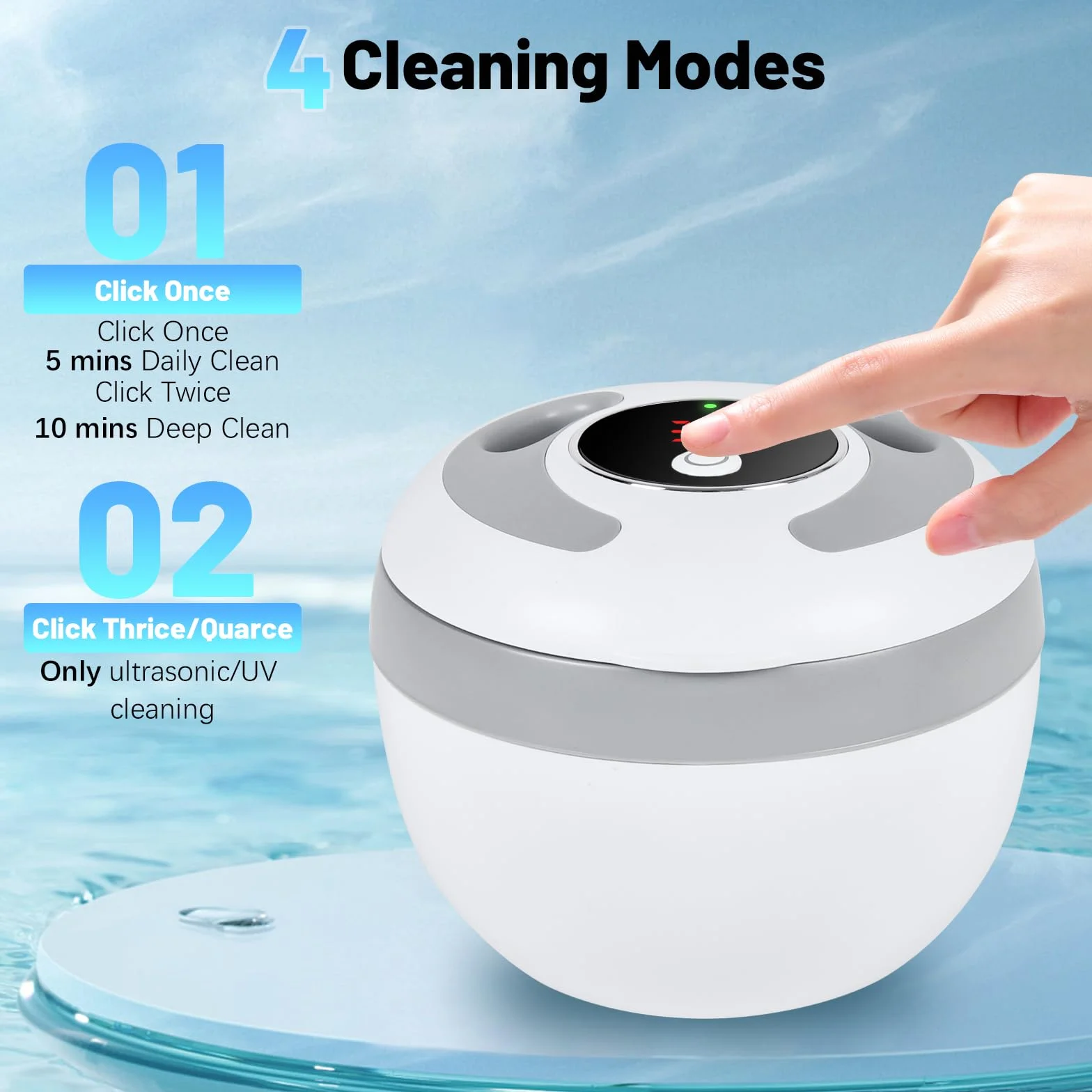 Urządzenie do czyszczenia ultradźwiękowego Retainer Cleaner, TechKen 45khz dentalna maszyna czyszcząca z światłem UV, przenośny czyścik ultradźwiękowy do protez, alignerów, ochraniacz na usta, główki