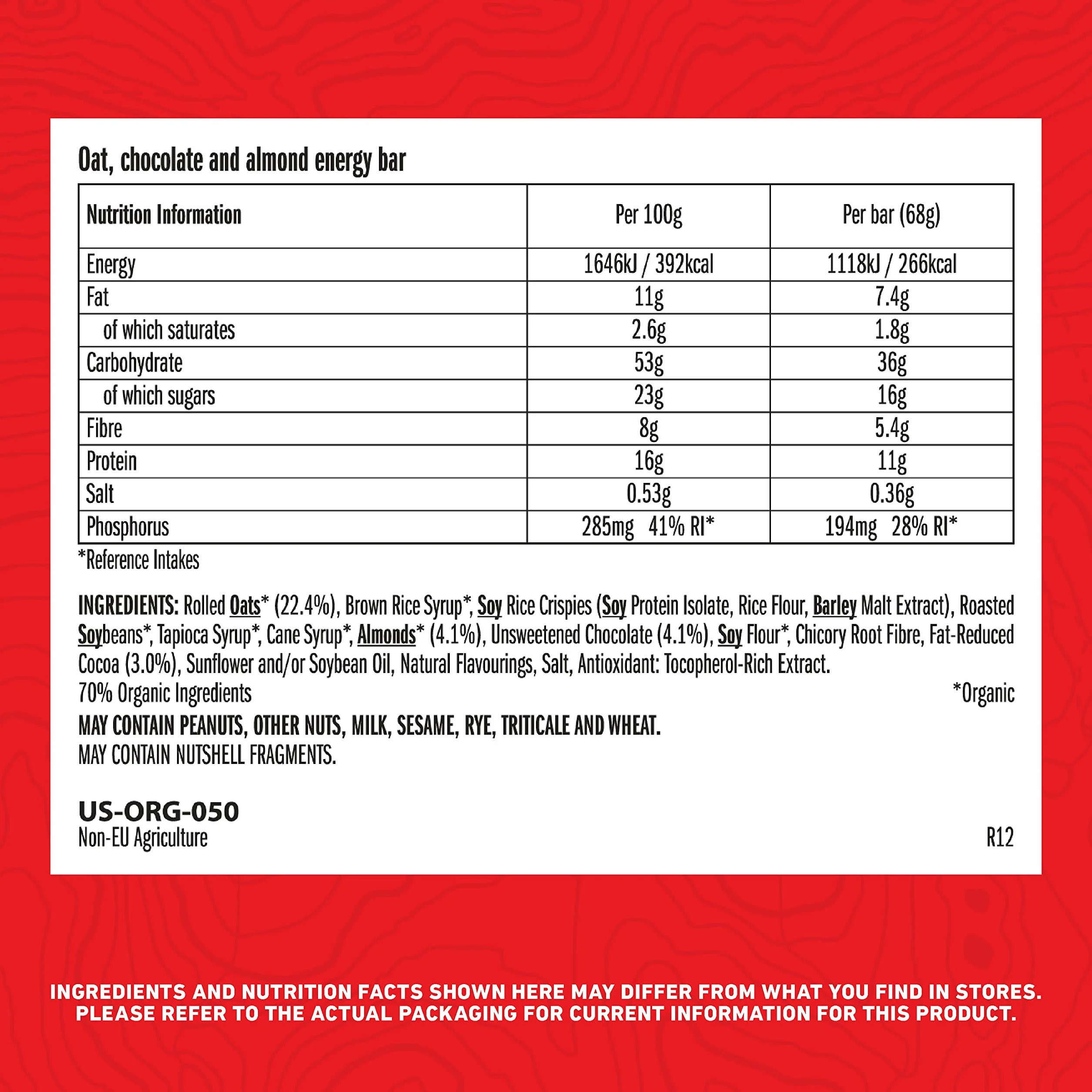 Lot barres Clif Bar aux amandes (x12)
