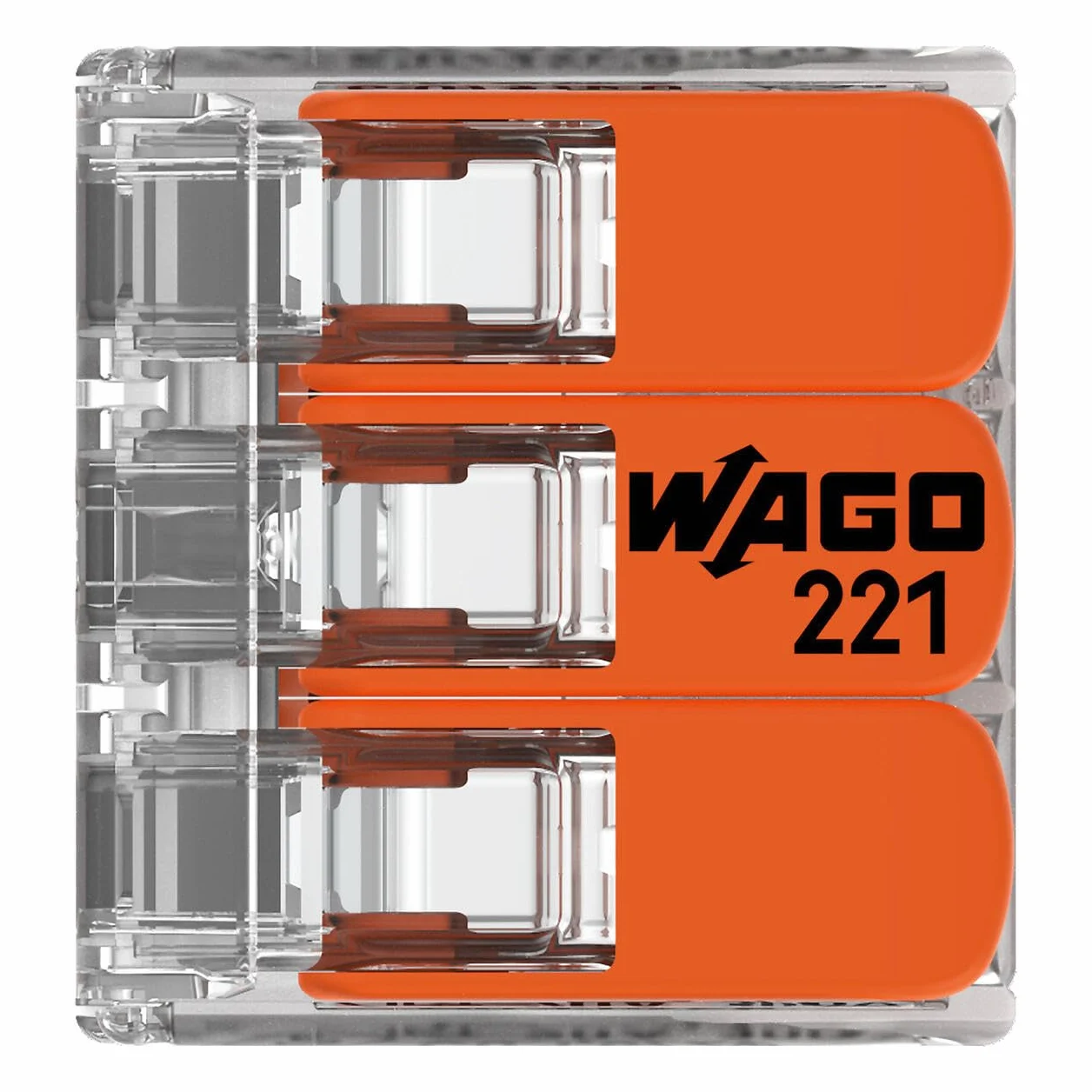 Wago 221-413 Zaciski Przyłączeniowe, Pomarańczowy, 3-przewodowe/ 50 sztuk/4 mm²