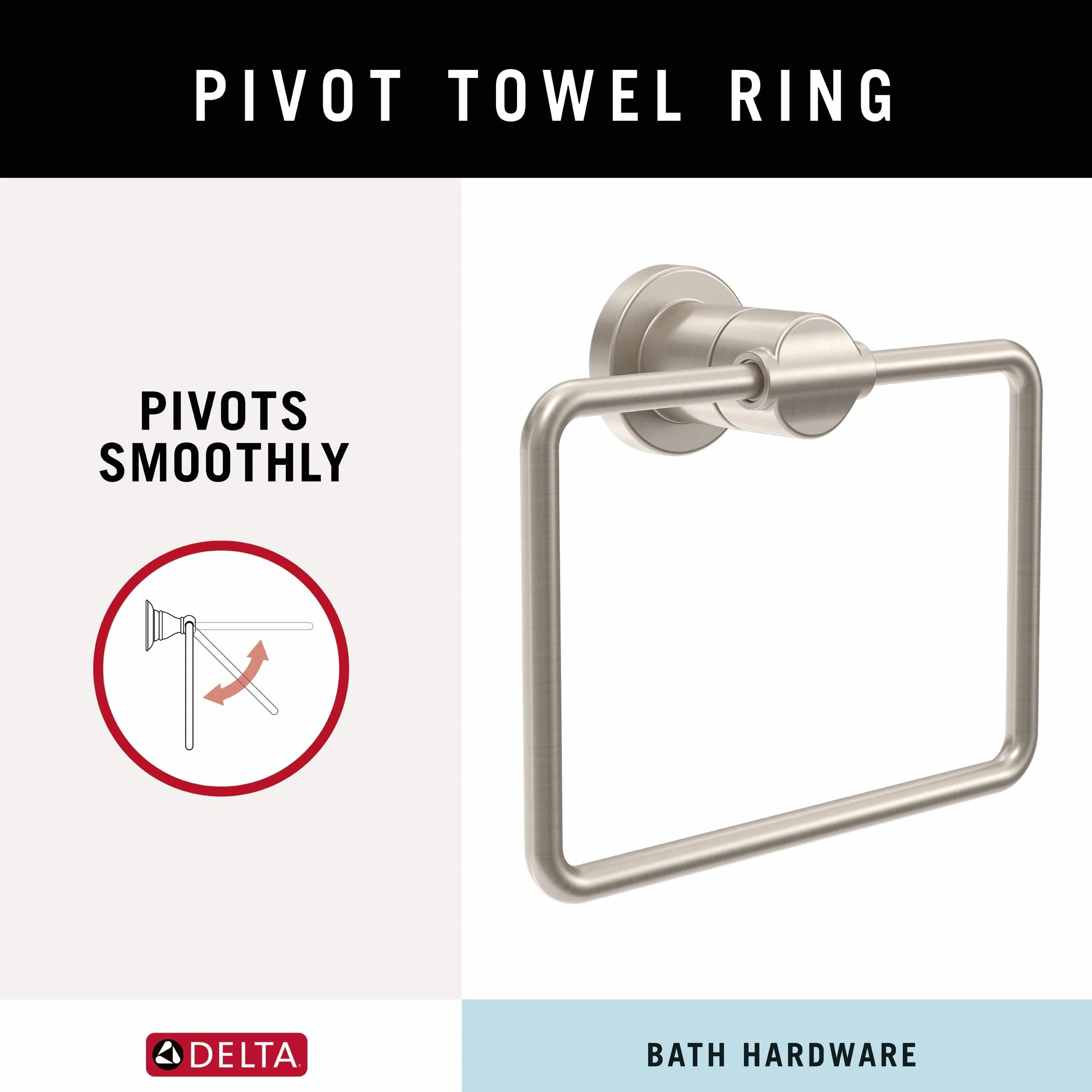 Delta NIC46-DN Nicoli Towel Ring, SpotShield Brushed Nickel