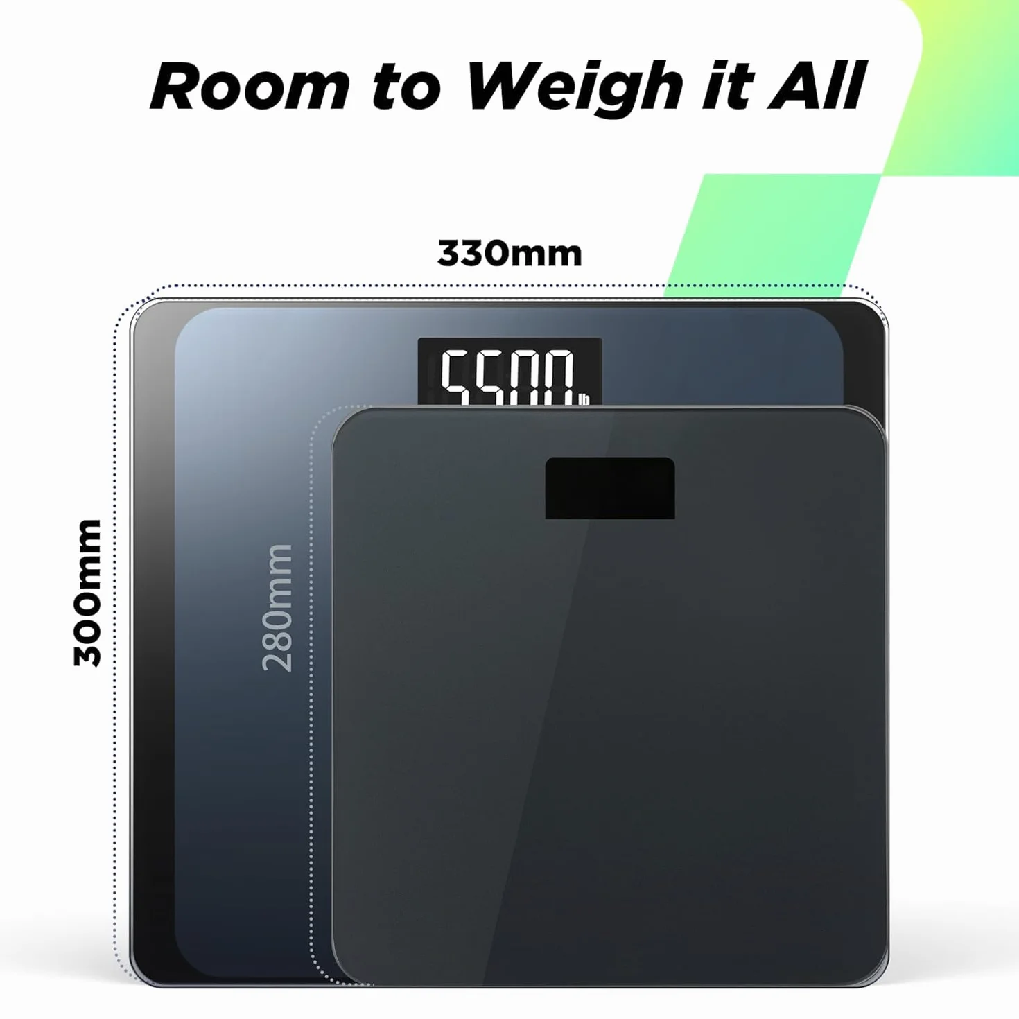 RunSTAR 250 kg Cyfrowa Waga łazienkowa z Ultra Szeroką Platformą i Dużym Ekranem LCD,Wysoka Precyzyjna Waga o Bardzo Dużej Pojemności
