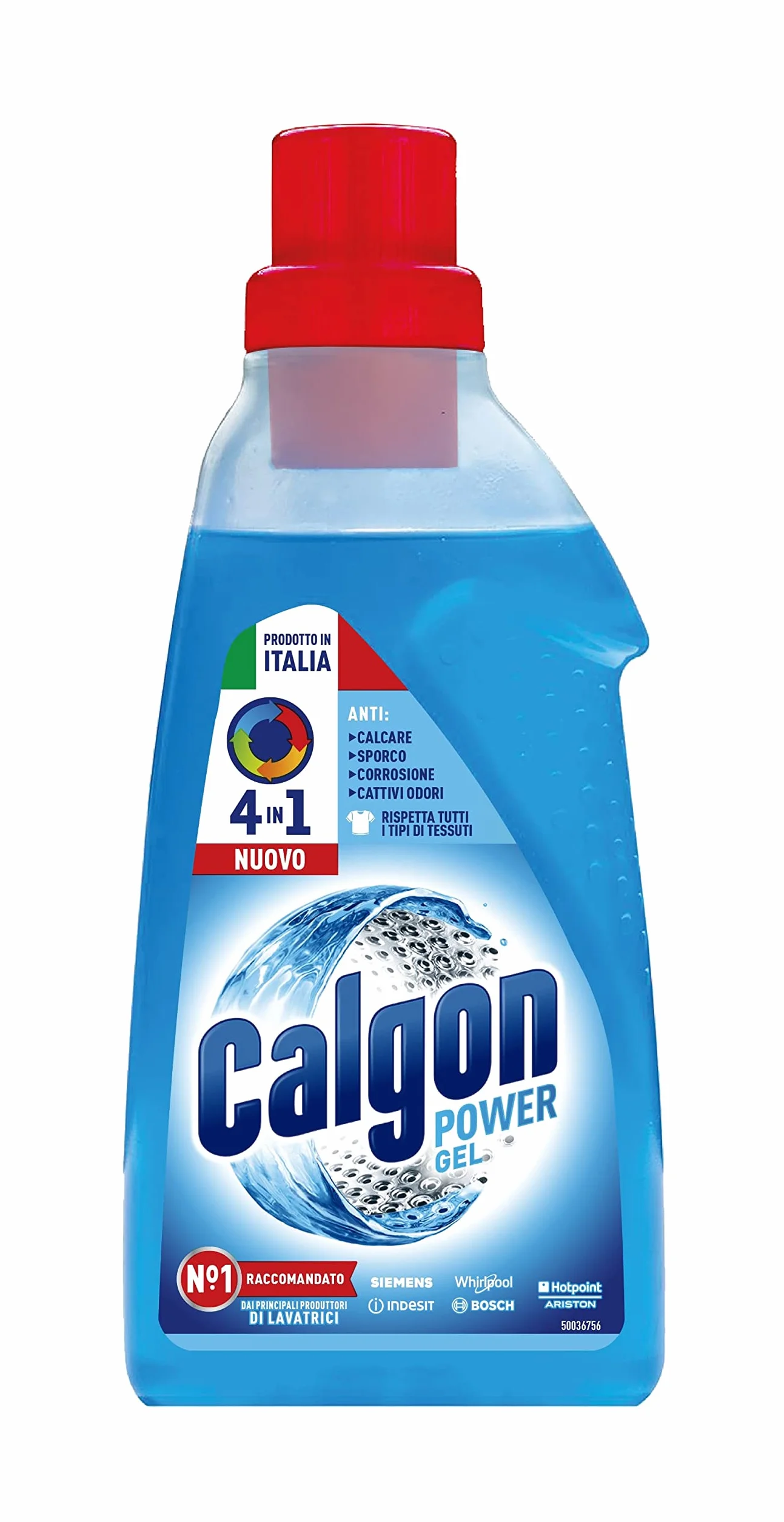 Calgon Power Gel odkamieniacz pralka 4 w 1, antykamieniowa pralka, dodatek do miękkich ubrań, 1 opakowanie 750 ml dodatku do kamienia i korozji