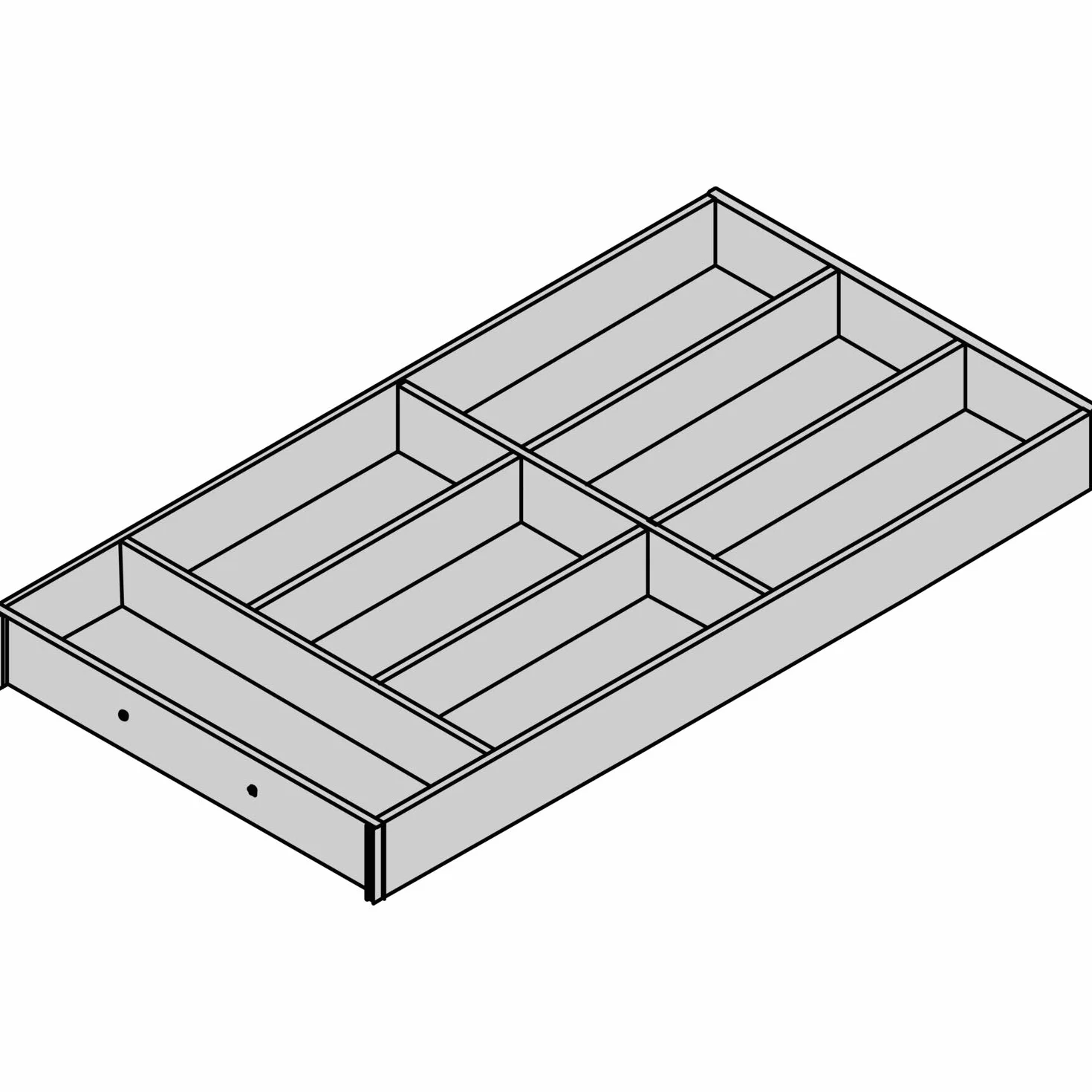 BLUM AMBIA-LINE wkład na sztućce NL600 mm, szer. 300 mm, orzech Tennessee