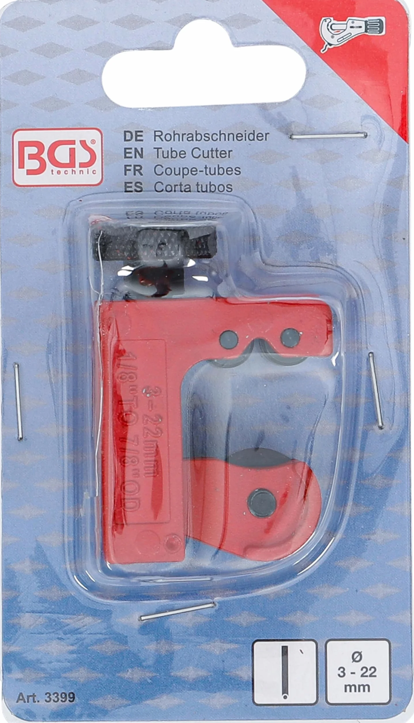 BGS 3399 | Obcinak do rur | Ø 3-22 mm