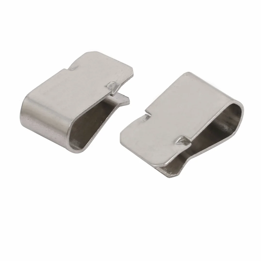 sourcingmap 25 szt. sprężynowy klips ze stali nierdzewnej w kształcie litery U, srebrny odcień, 21,4 mm x 12 mm