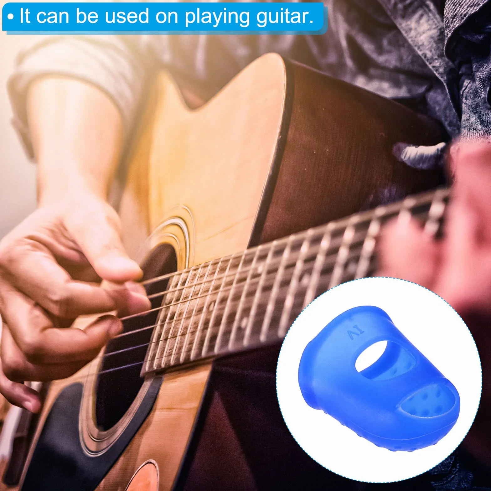 PATIKIL silikonowe ochraniacze na kciuk nakładki naparstek do gry na gitarze 16 sztuk 4 rozmiary przezroczyste niebieskie
