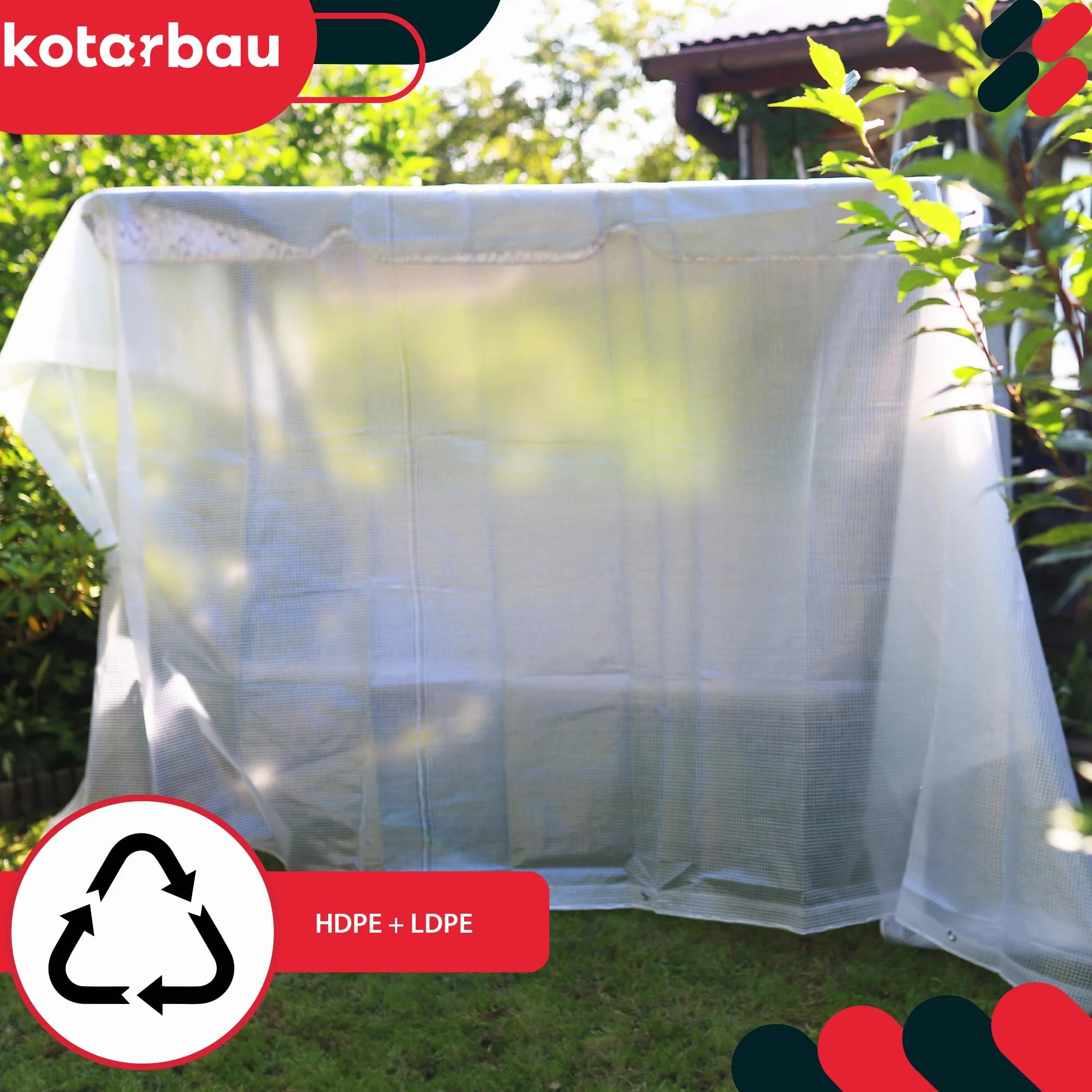KOTARBAU® Plandeka 120 G/M2 - Płachta Ochronna Okryciowa - 2 X 4 M - Folia Szklarniowa - Mocna - Gruba - Zbrojona - Uniwersalna - Wodoodporna - Przezroczysta - Transparentna