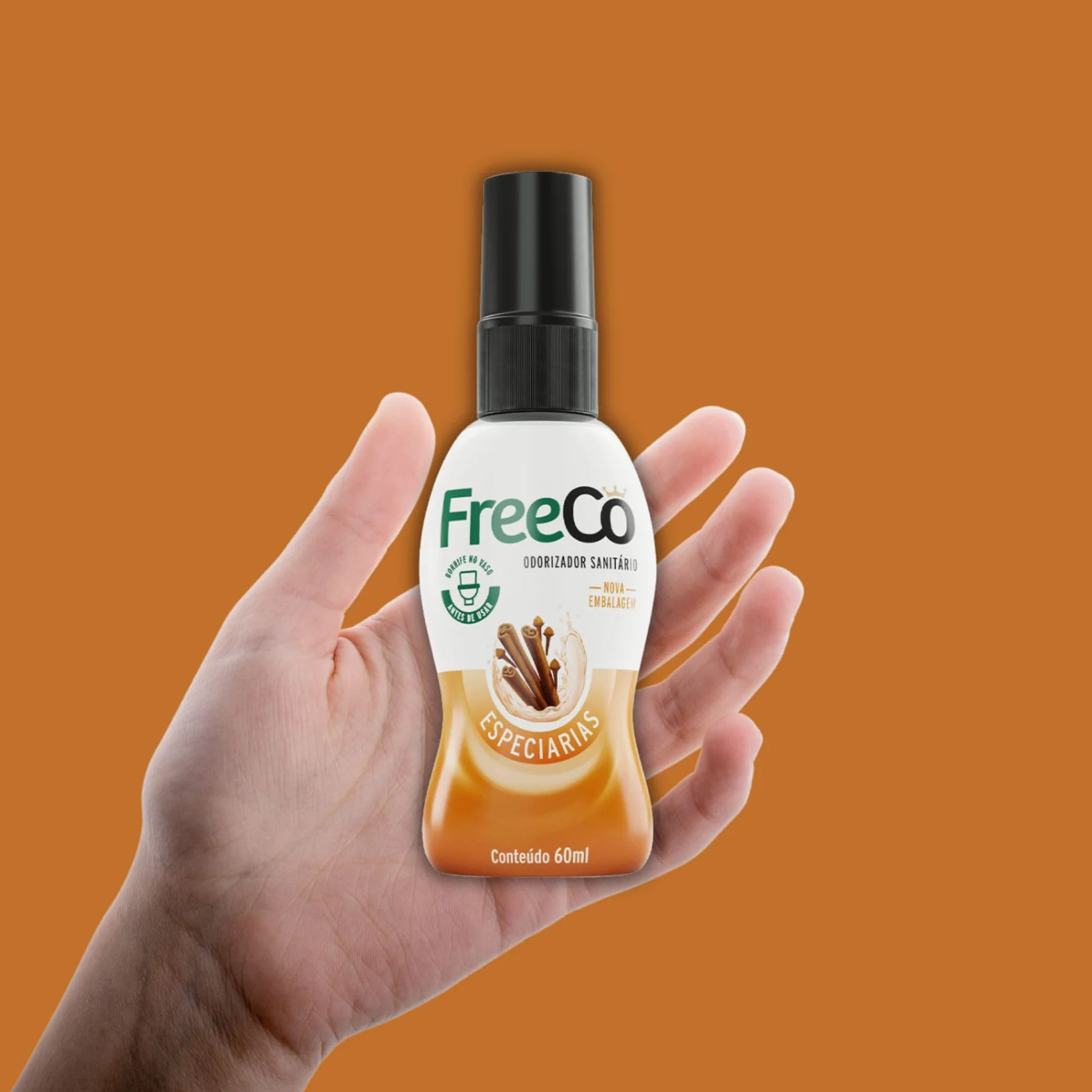 FreeCo blokada przeciw zapachom toalety (Before-you-go) | Opakowanie 1 x 60 ml, naturalne olejki eteryczne, idealne do domu, biura, restauracji, podróży, aromatu przypraw