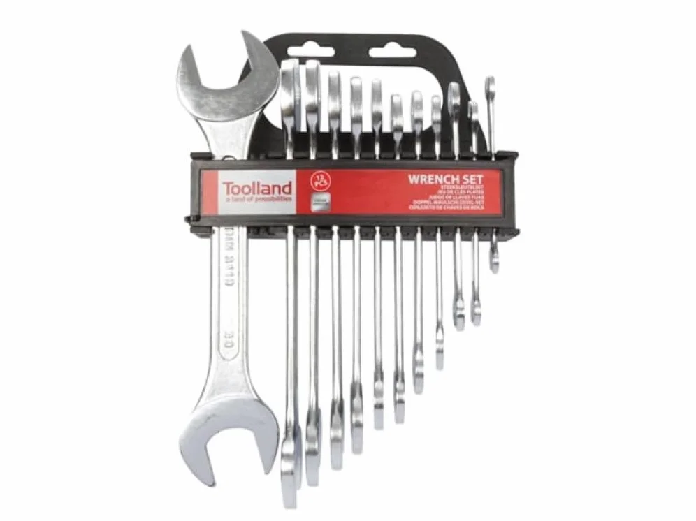 Toolland ZESTAW KLUCZY - OTWARTE KOŃCÓWKI - 6-32 mm - 12 szt.