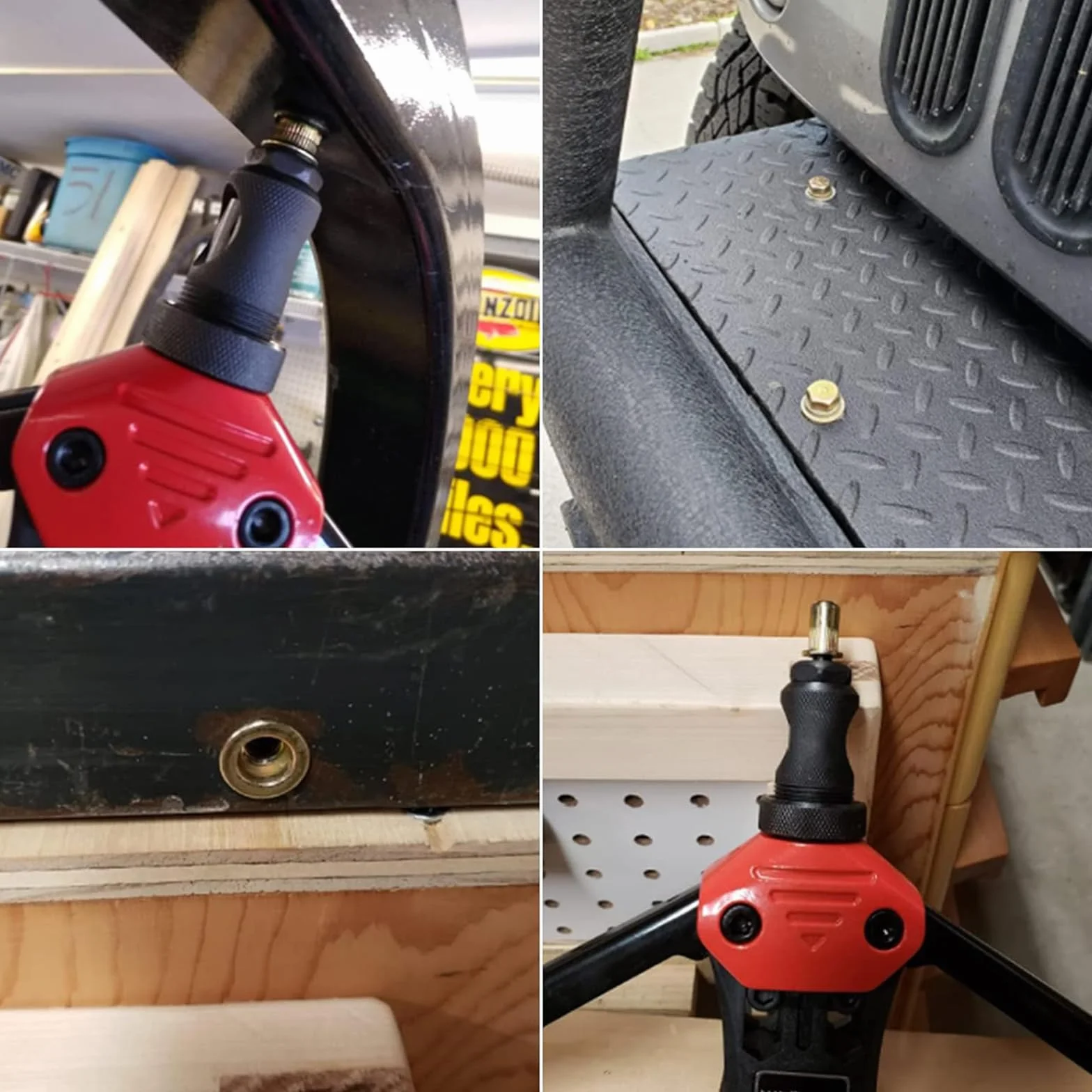 WETOLS Narzędzie do nitowania 16 cali, profesjonalny zestaw narzędzi do nitów z 11 trzpieniami metrycznymi i calowymi M3 M4 M5 M6 M8 M10 M12, 10-24, 1/4-20, 5/16-18, 3/8-16, 110 szt. nitonakrętek i