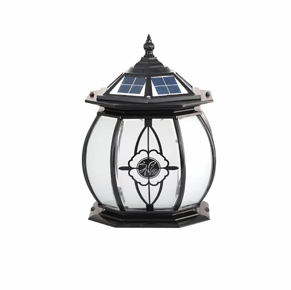 Lampy słupkowe na zewnątrz, oświetlenie ogrodowe, oświetlenie talii, solarne światła słupkowe, zewnętrzne, ogrodowe, wodoodporne, solarne światło ogrodzeniowe, LED, światło słupkowe, na słupki, taras, ogrodzenie, filar, ścieżkę (kolor: czarny, rozmiar:
