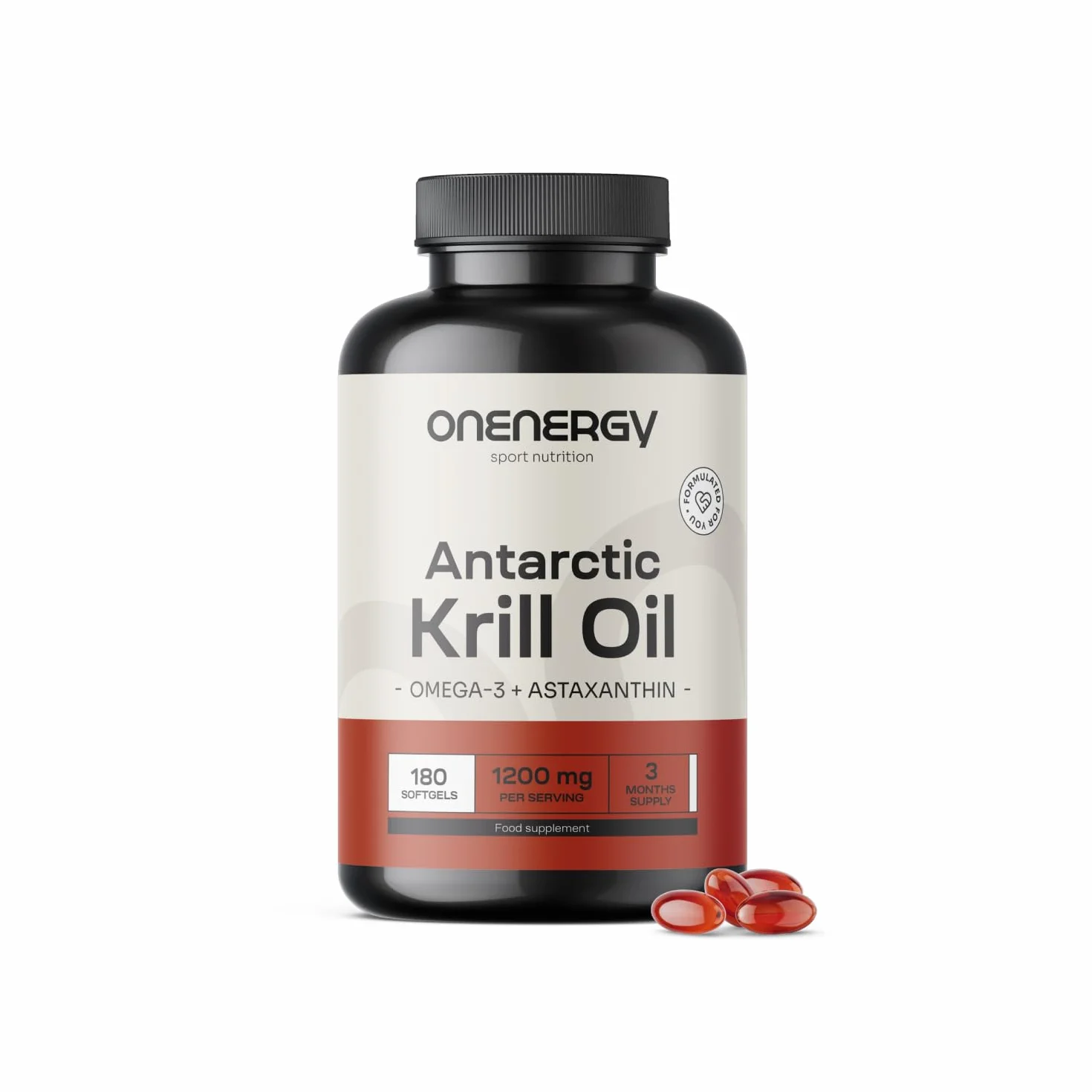 Olej z kryla 1200 mg Omega-3 cholina astaksantyna 180 kapsułek