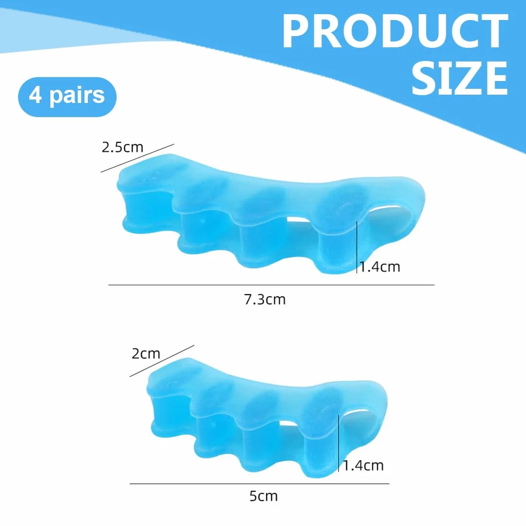 Żelowe separatory palców do stóp Hallux Valgus Hammertoe 4 pary