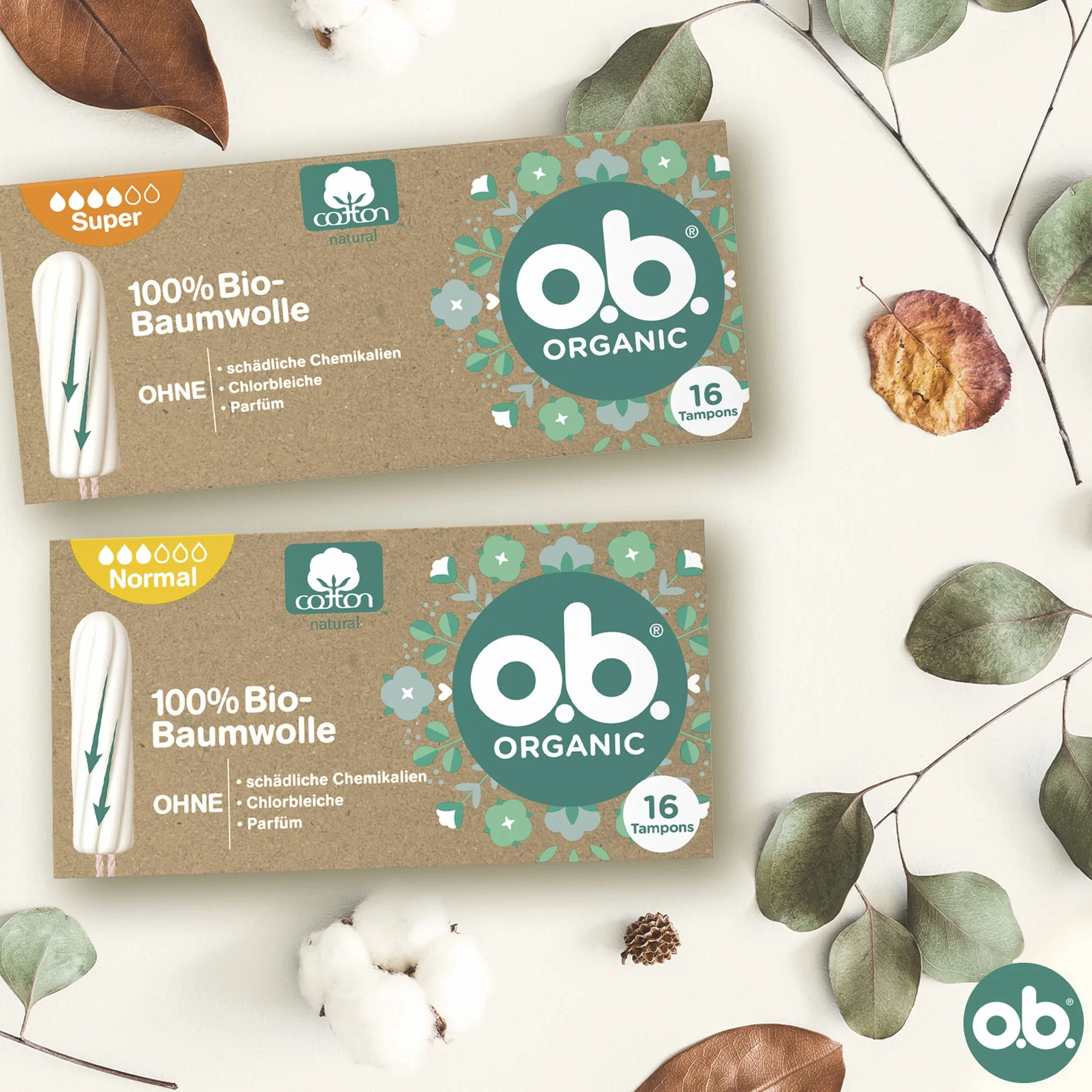 o.b. Organic Super ekologiczne tampony bawełna organiczna 16 sztuk